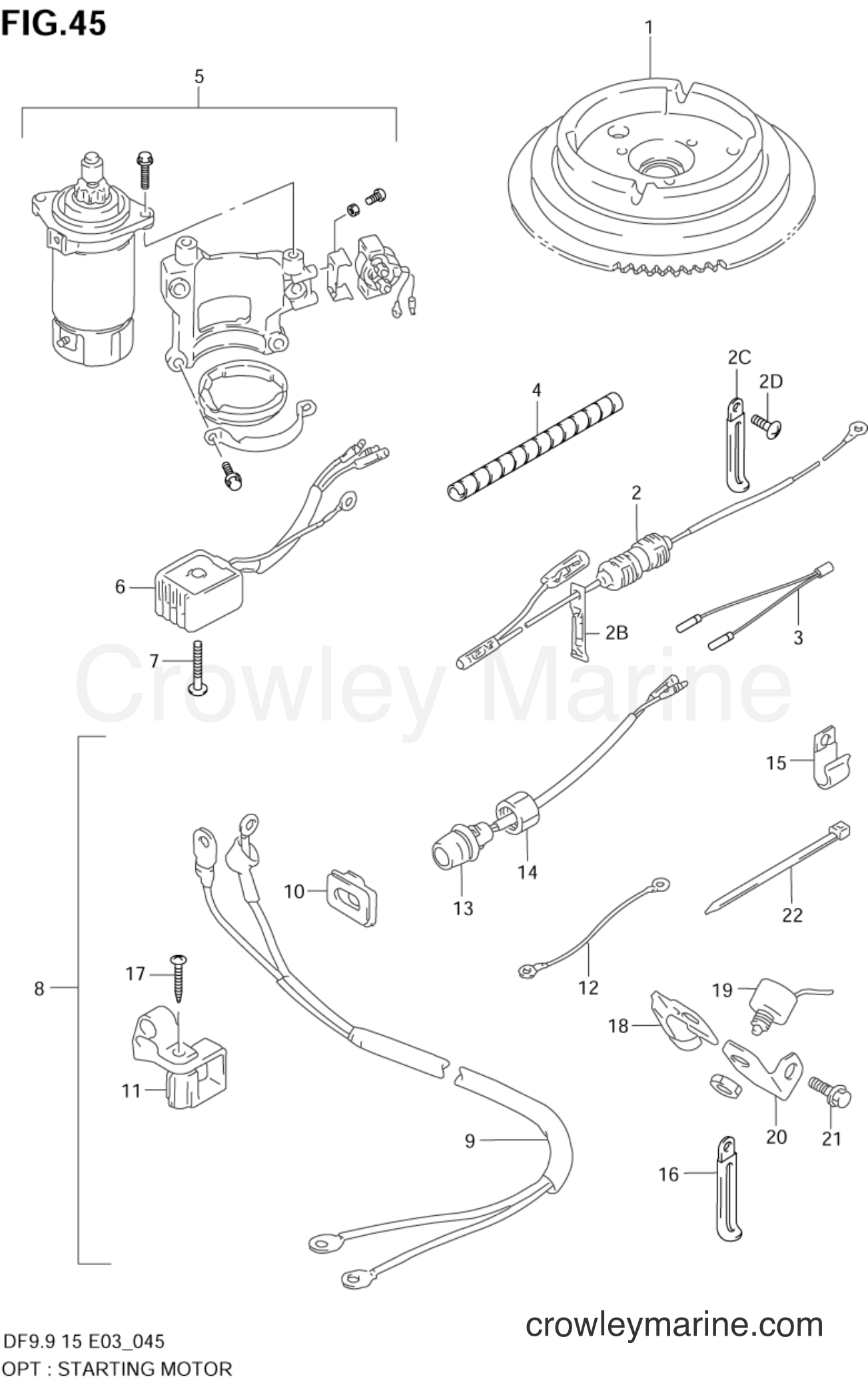 Suzuki Marine DF9.9 - OPT:STARTING MOTOR