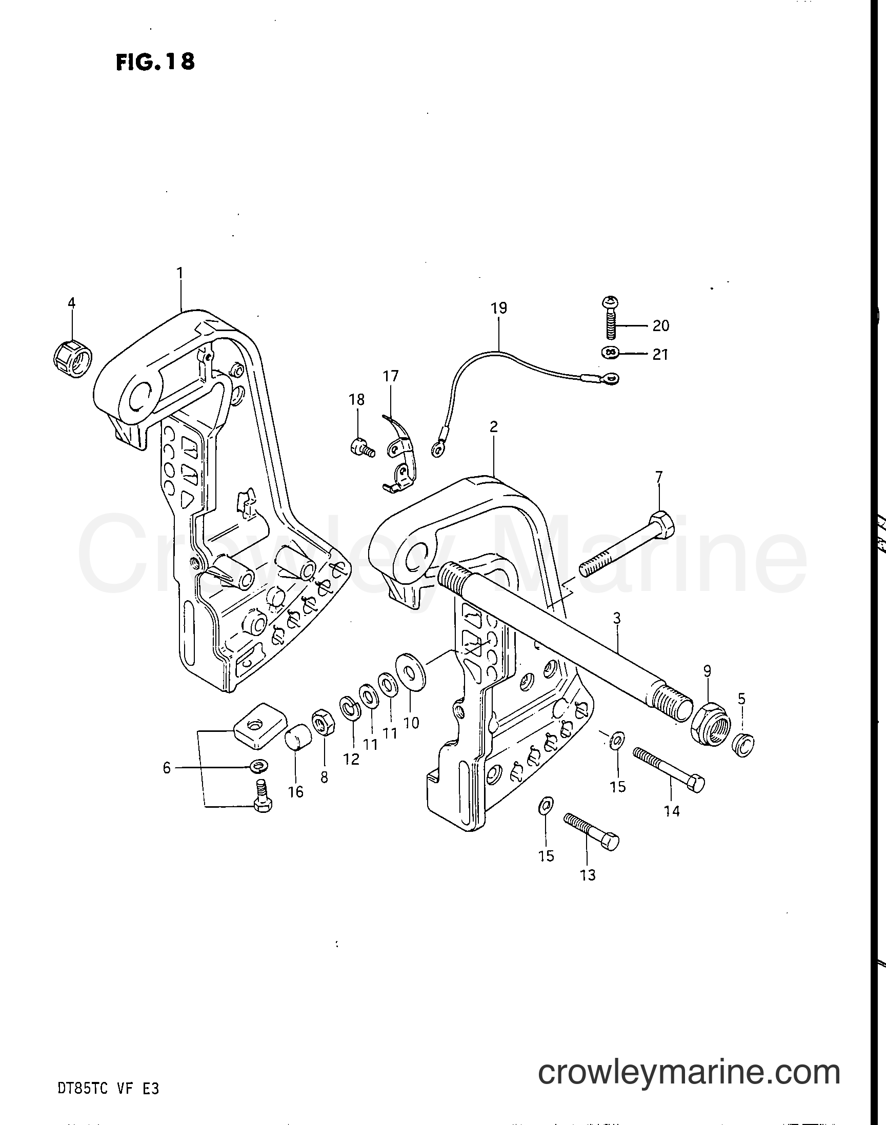 Suzuki Marine DT85 - CLAMP BRACKET (MODEL VE/VF)