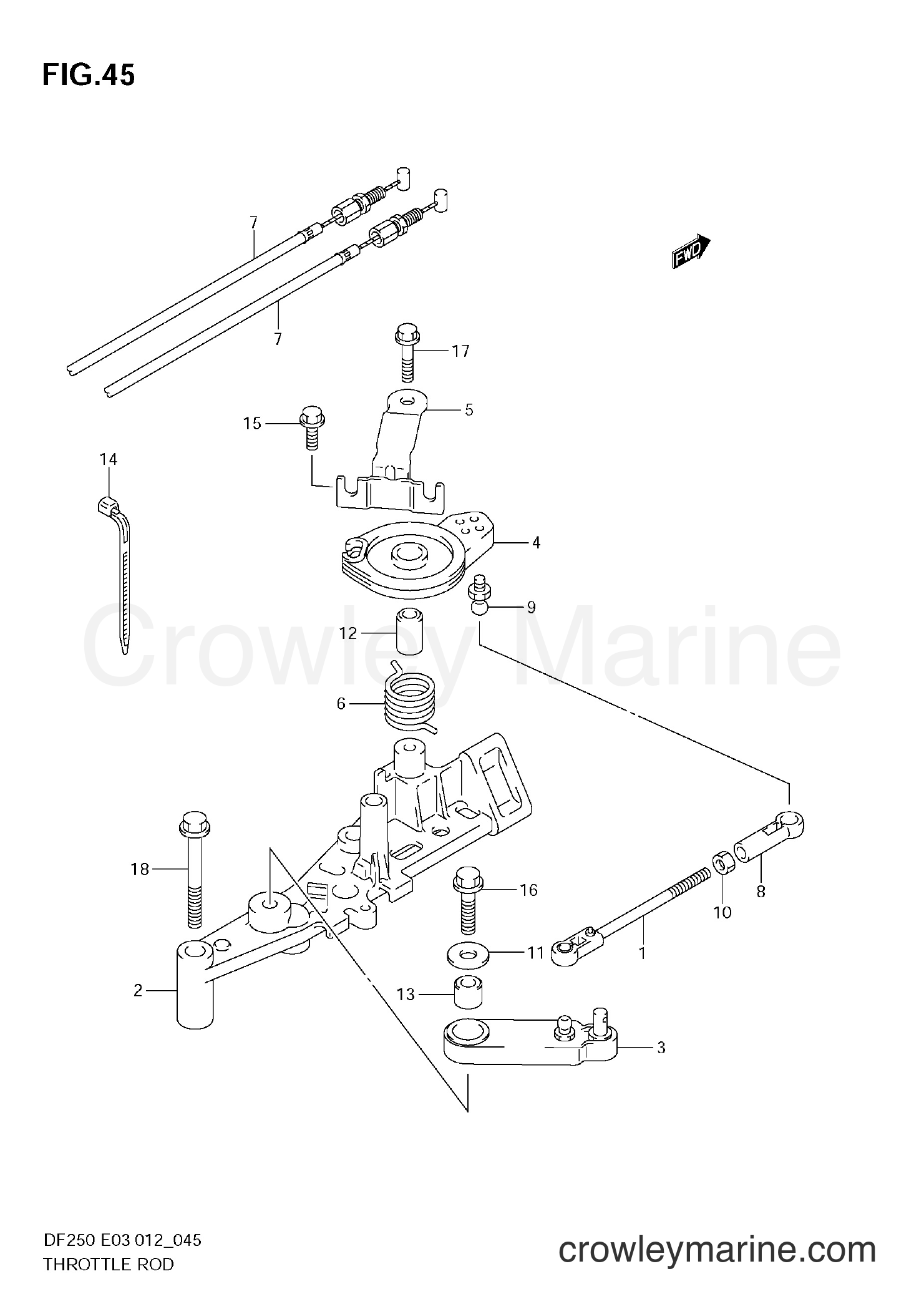Suzuki Marine DF200 210001~ - THROTTLE ROD