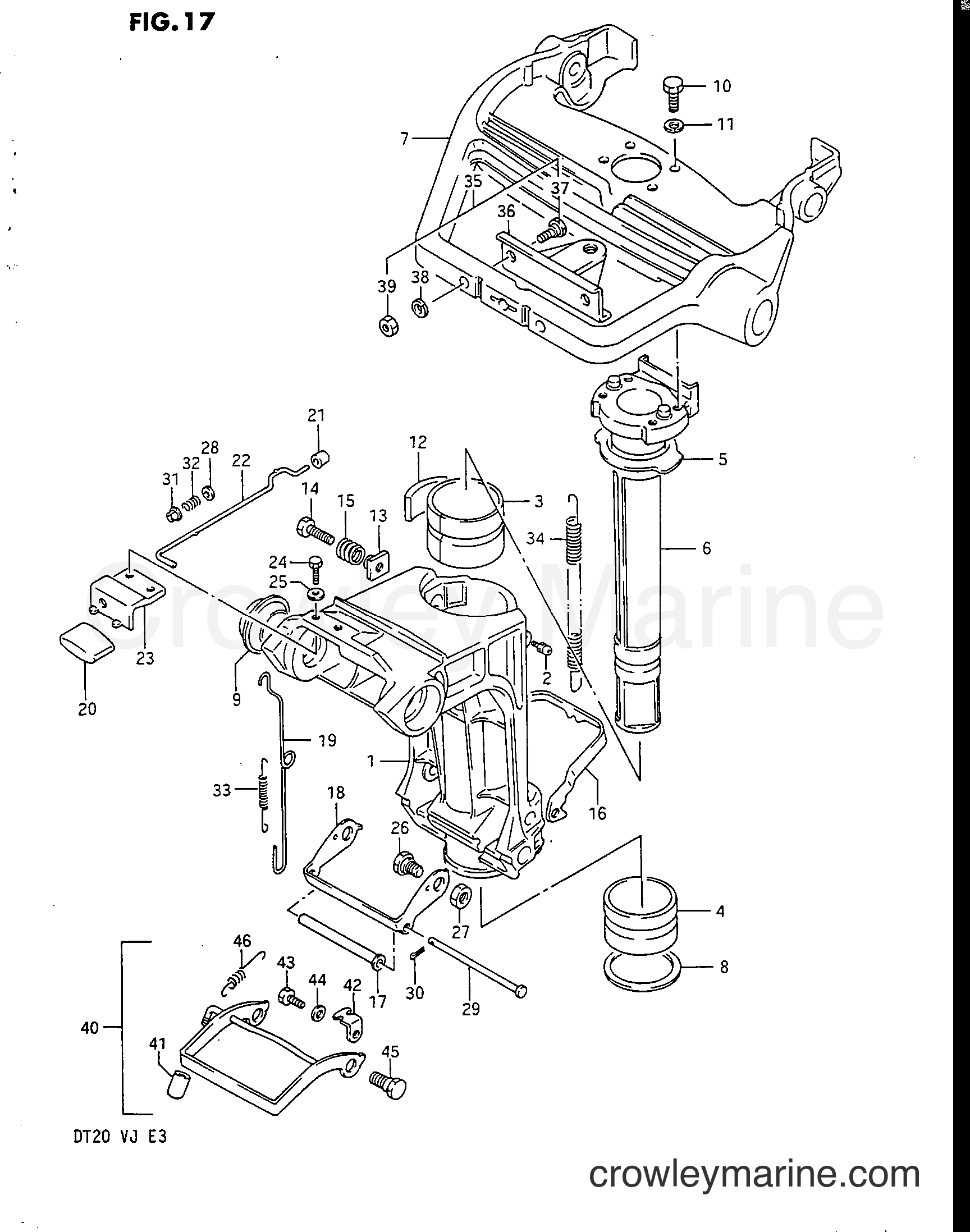 Suzuki Marine DT20 - SWIVEL BRACKET