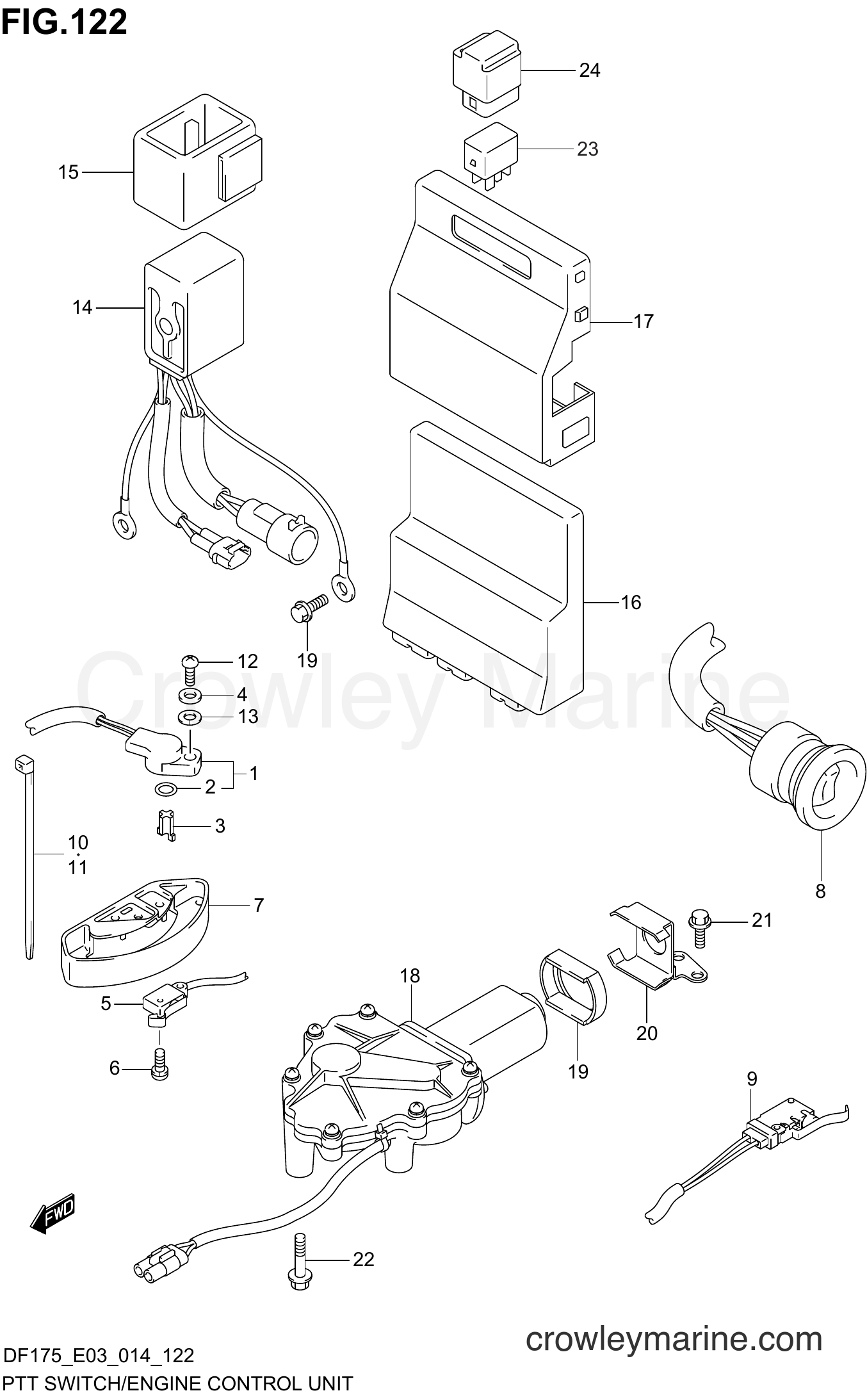 Suzuki Marine DF175T 41001~ - PTT SWITCH/ENGINE CONTROL UNIT (DF150TG E03)