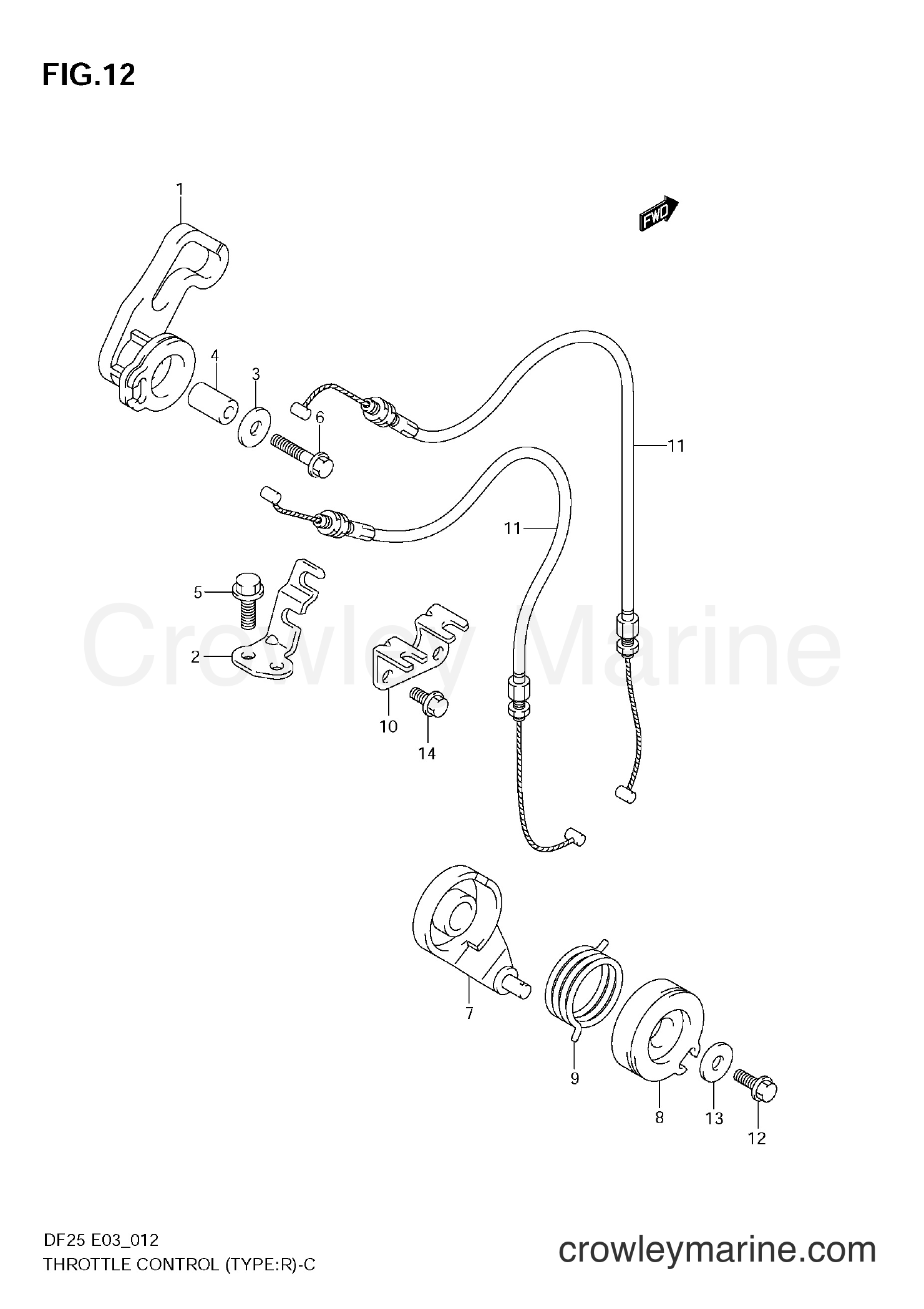 Suzuki Marine DF25 - THROTTLE CONTROL (TYPE:R)