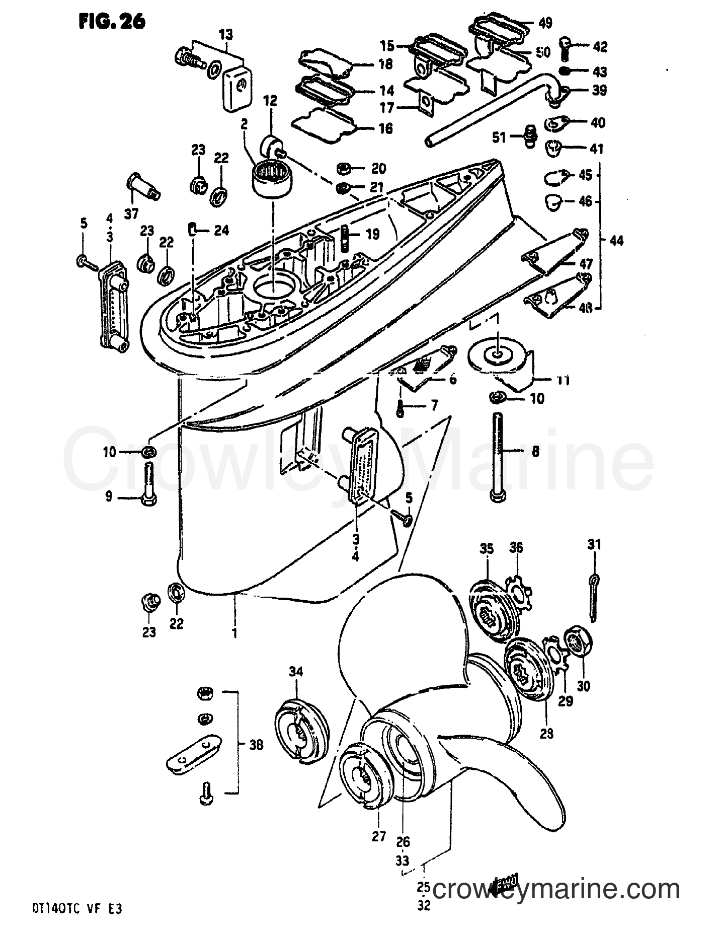 Suzuki Marine DT140 - GEAR CASE