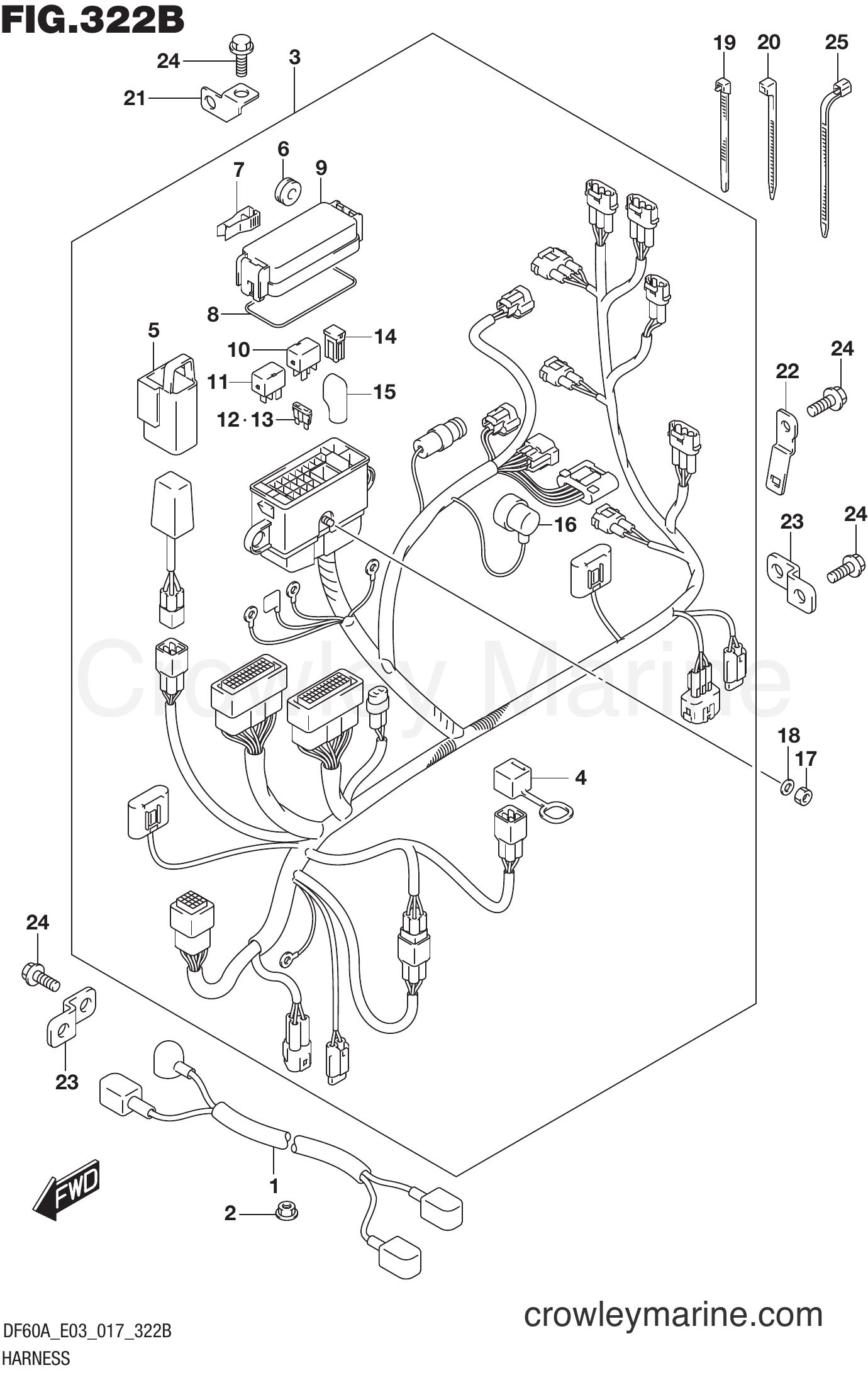 Suzuki Marine DF60AVT 710001~ - HARNESS (DF50A E03)