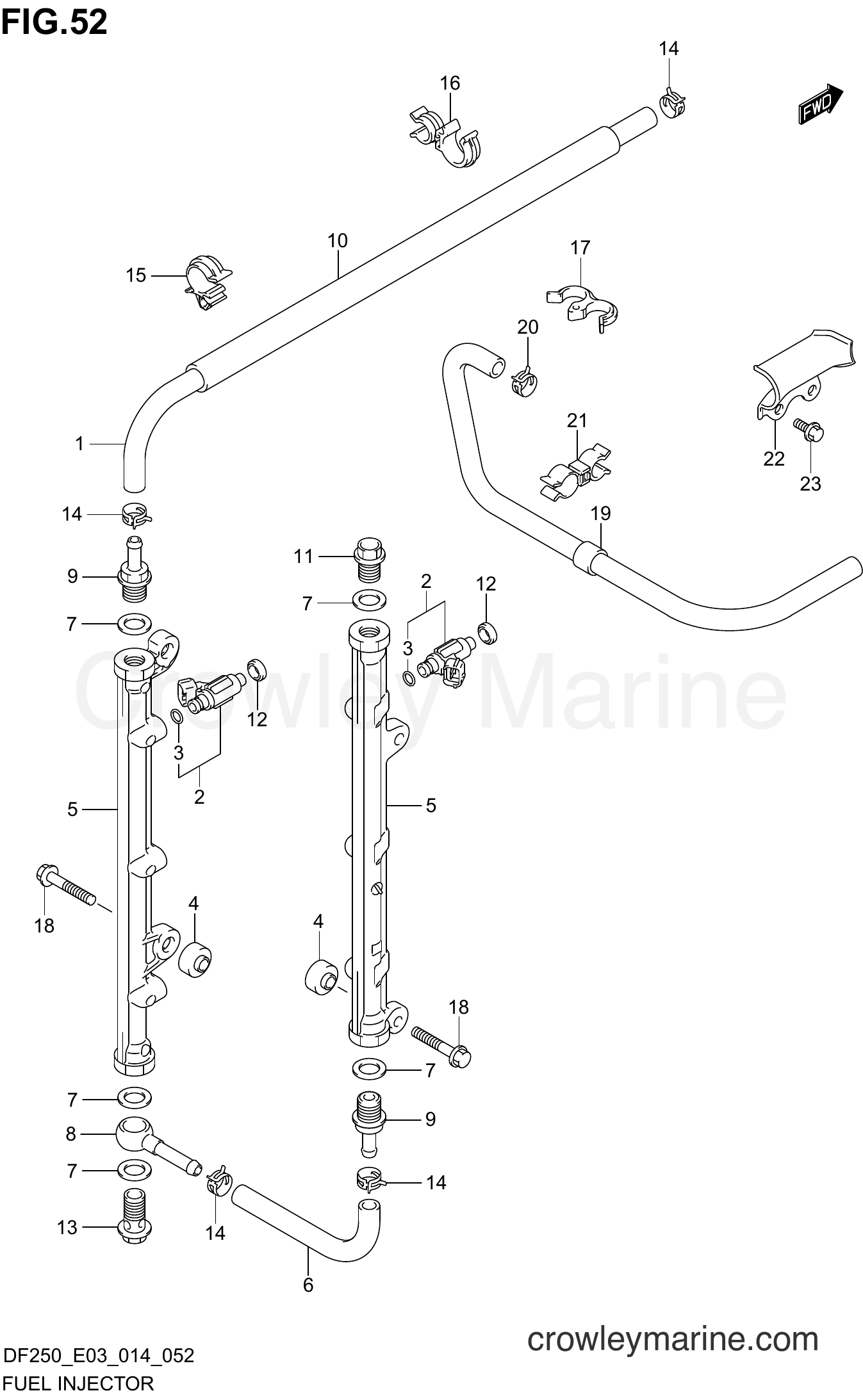 Suzuki Marine DF200 410001~ - FUEL INJECTOR (DF250Z E03)