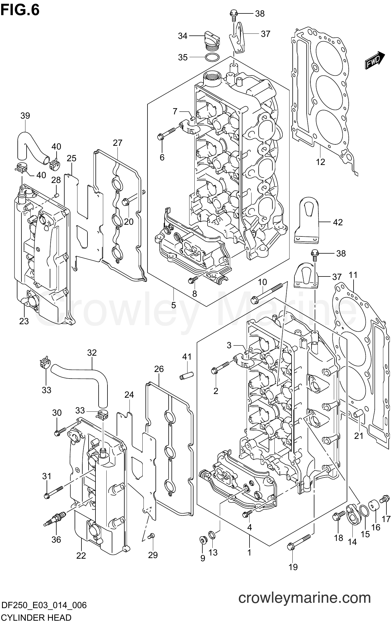 Suzuki Marine DF250 410001~ - CYLINDER HEAD (DF250Z E03)