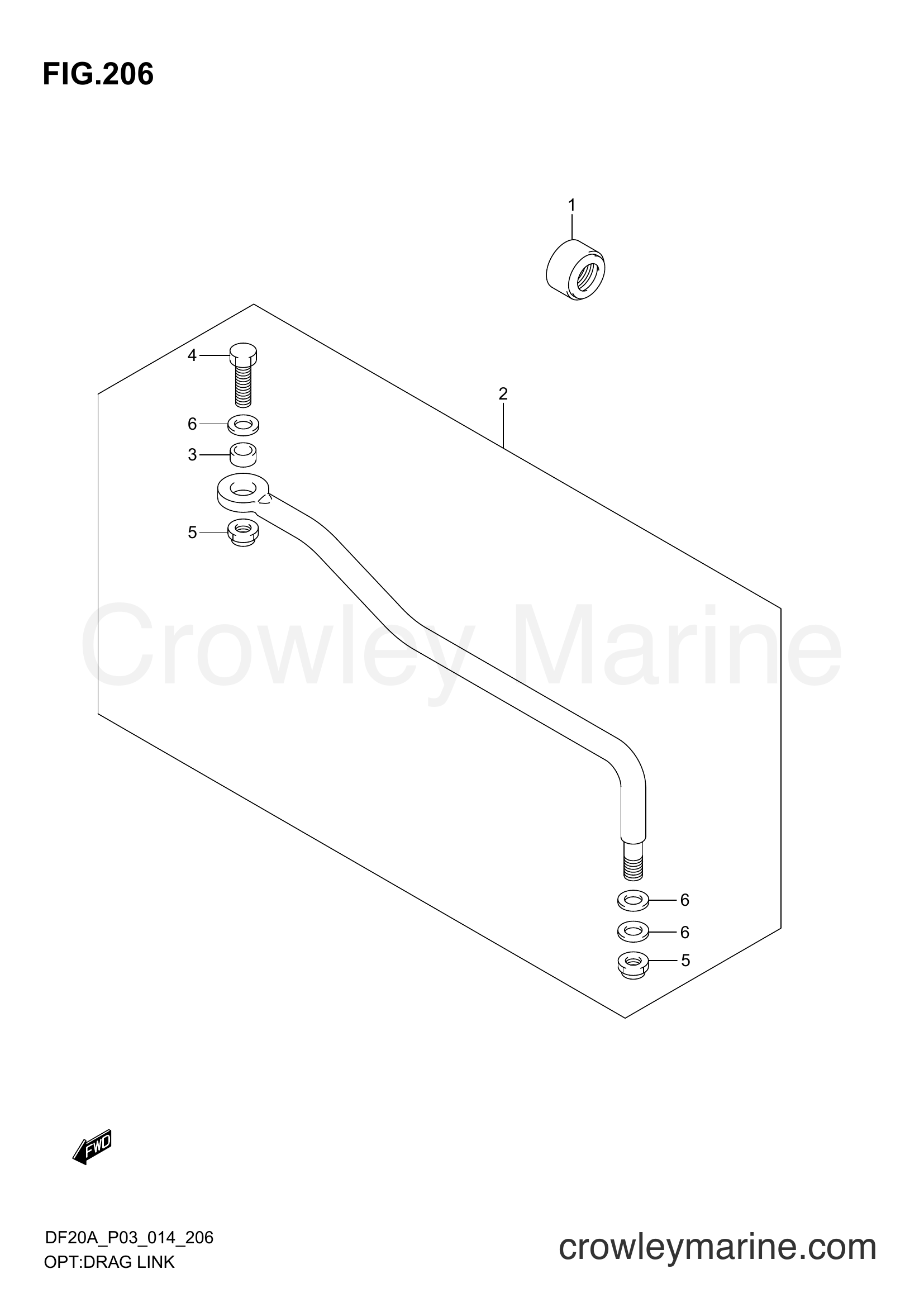Suzuki Marine DF15A 02002F-410001~ - OPT:DRAG LINK (DF9,9B P03)