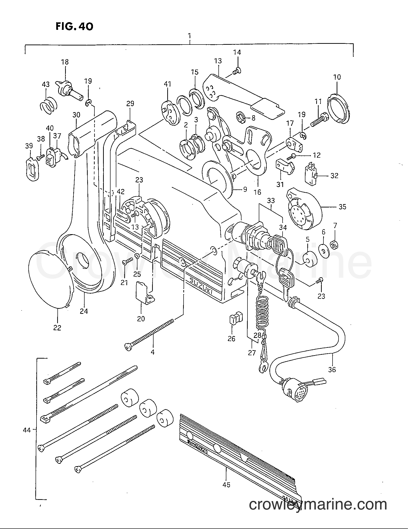 Suzuki Marine DT40C - REMOTE CONTROL (MODEL:93~98)