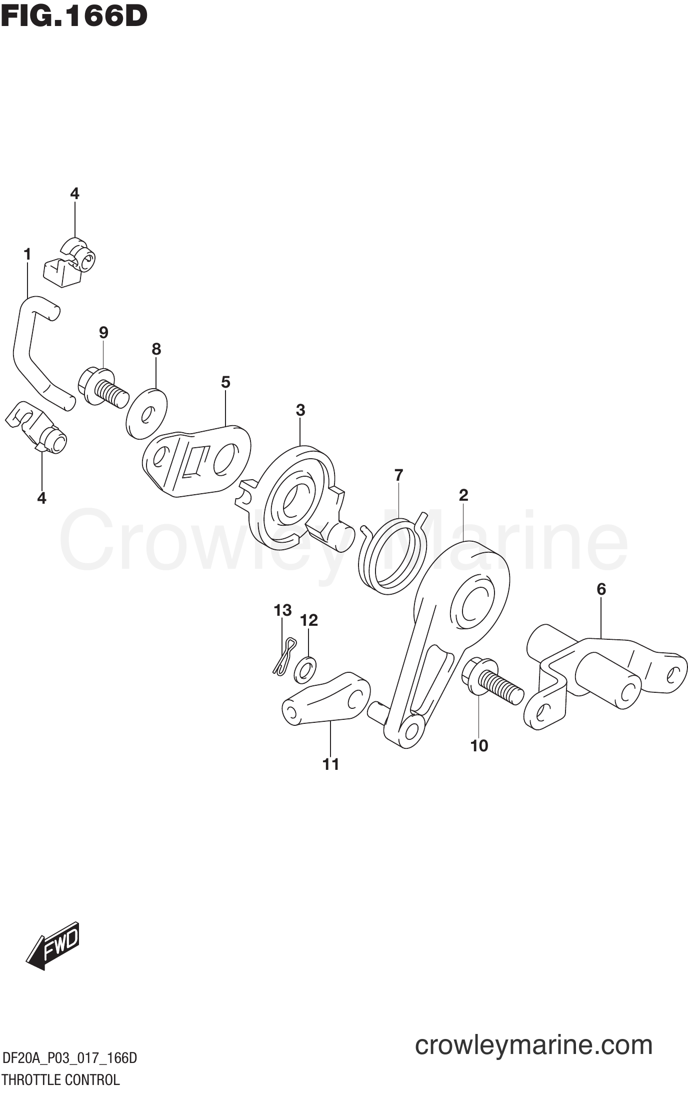 Suzuki Marine DF20AR 710001~ - THROTTLE CONTROL (DF20AT P03)
