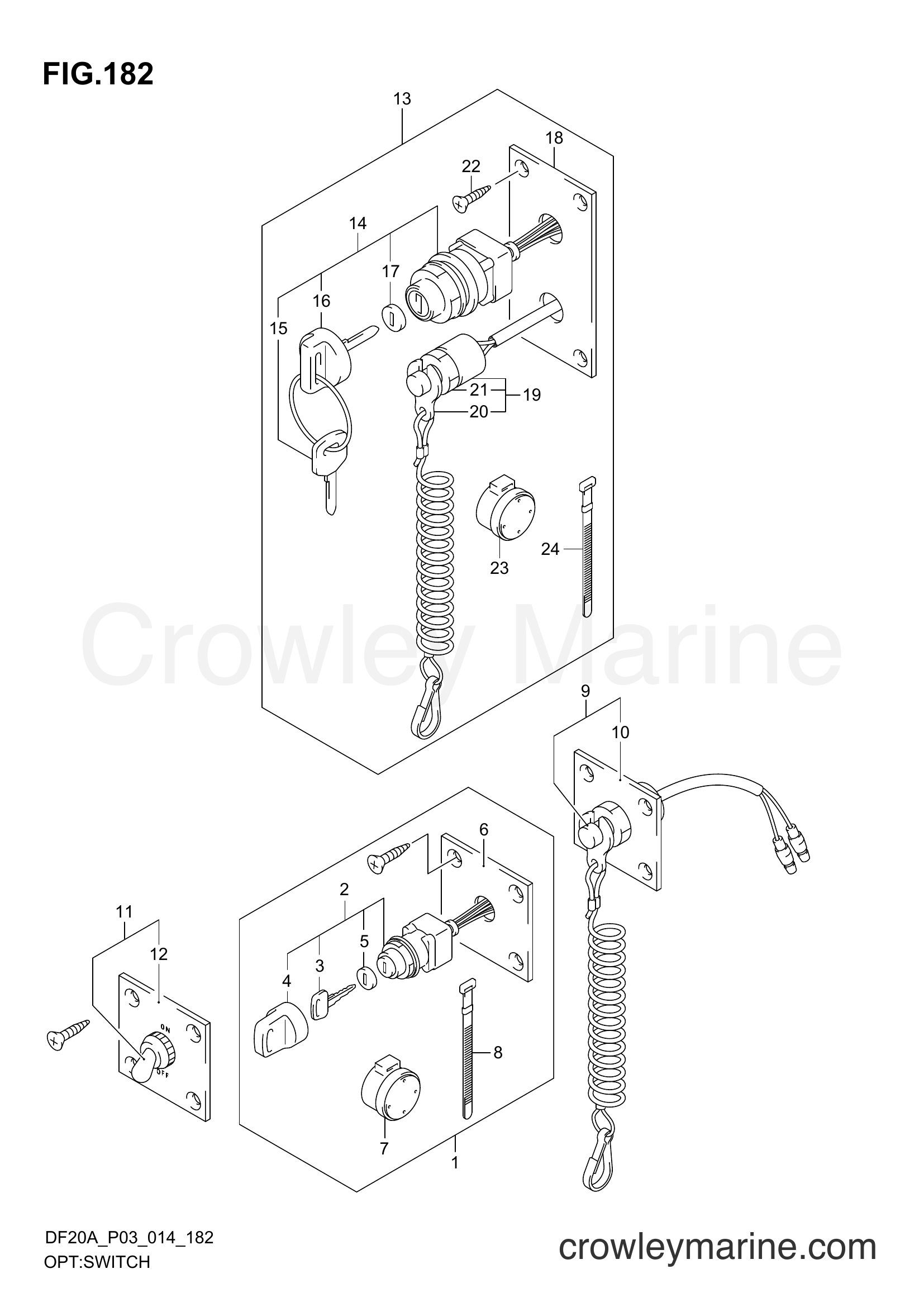 Suzuki Marine DF20A 02002F-410001~ - OPT:SWITCH (DF15AR P03)
