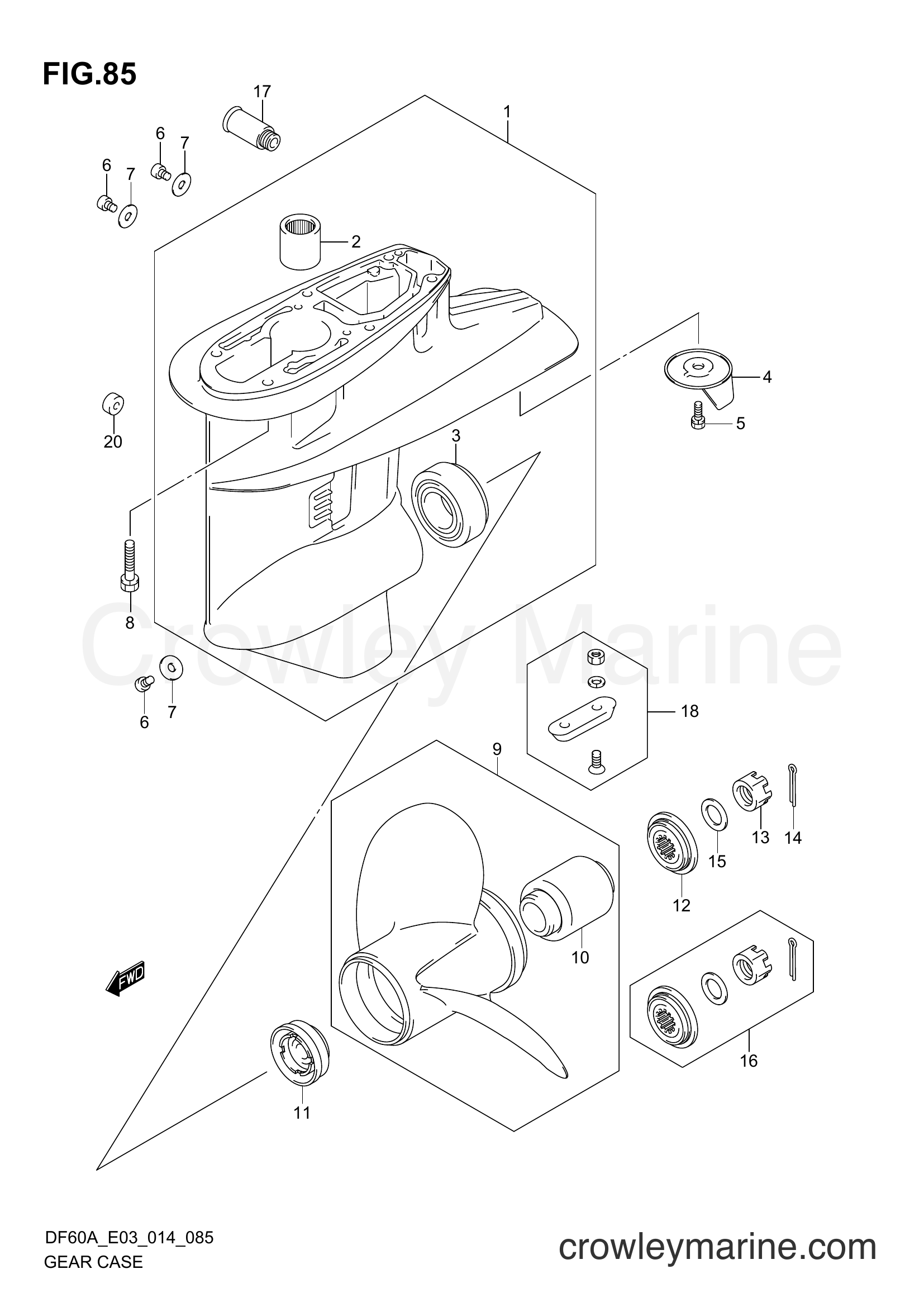 Suzuki Marine DF40A 410001~ - GEAR CASE (DF60A E03)