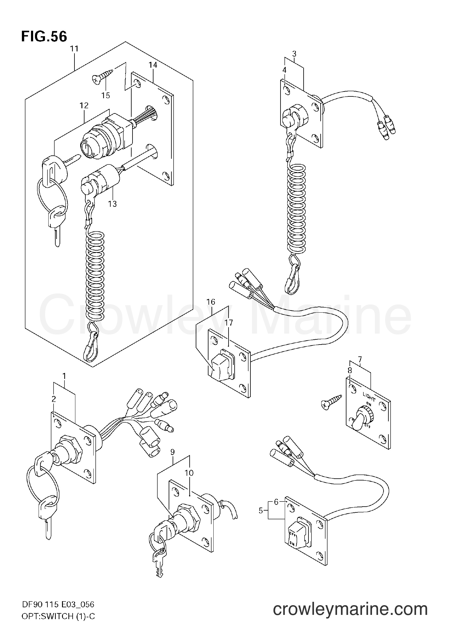 Suzuki Marine DF115 - OPT:SWITCH (MODEL:01~04)