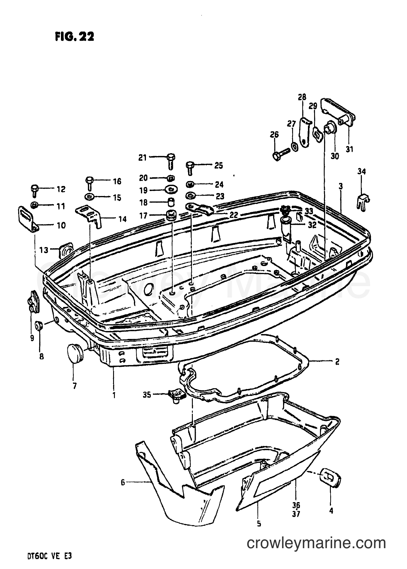 Suzuki Marine DT60 - LOWER COVER