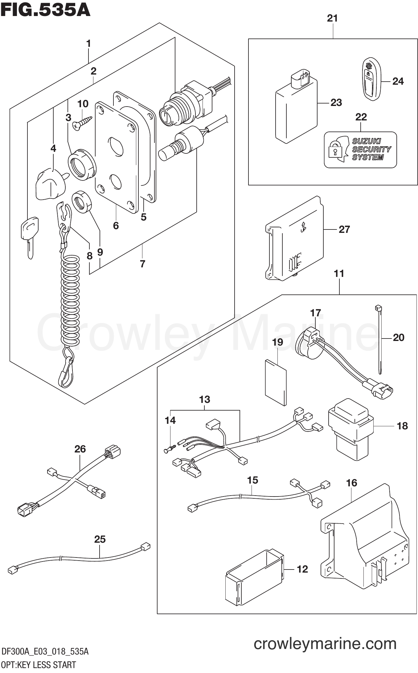 Suzuki Marine DF300AP 810001~ - OPT:KEY LESS START