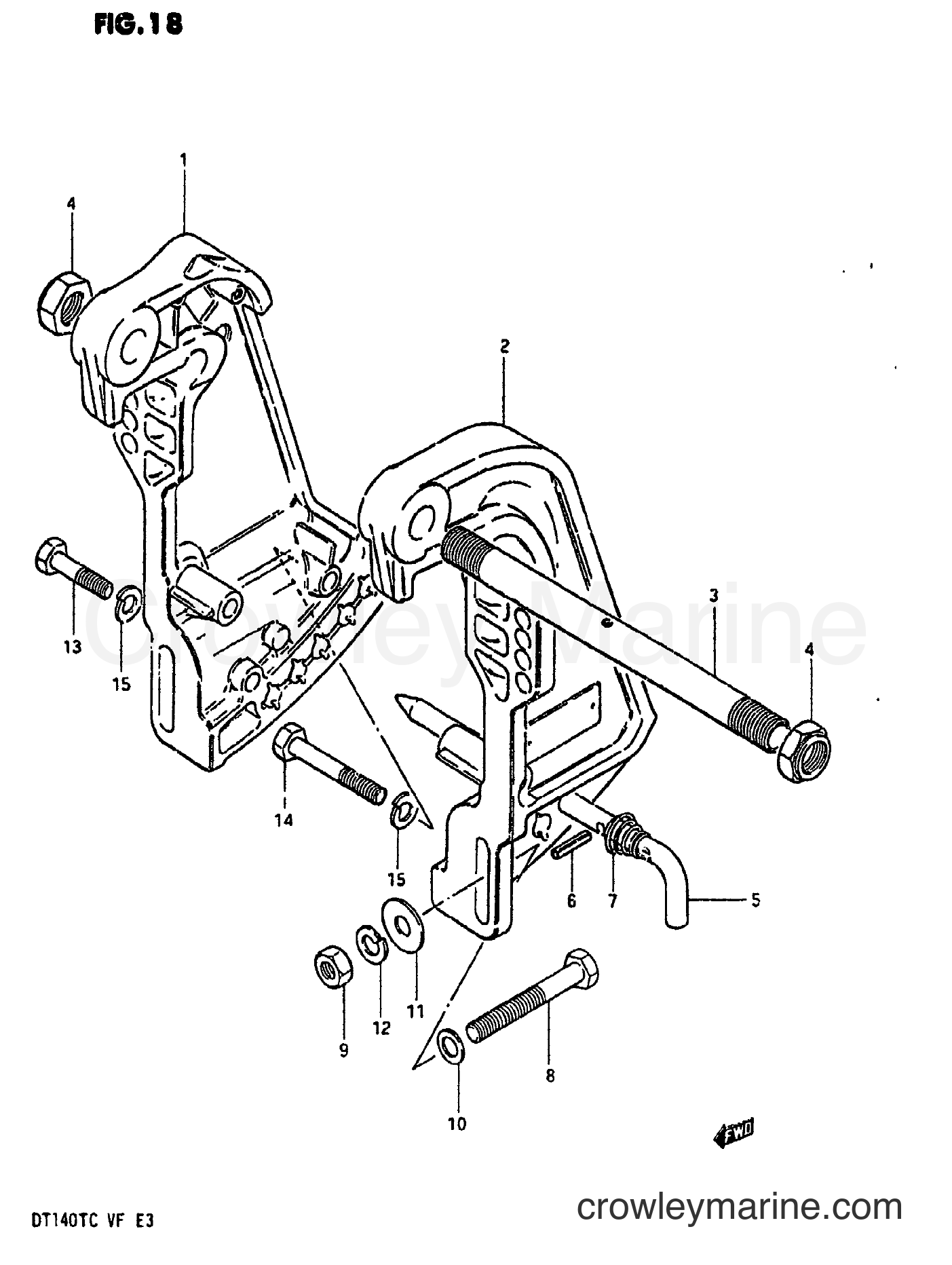 Suzuki Marine DT140 - CLAMP BRACKET (MODEL QD)