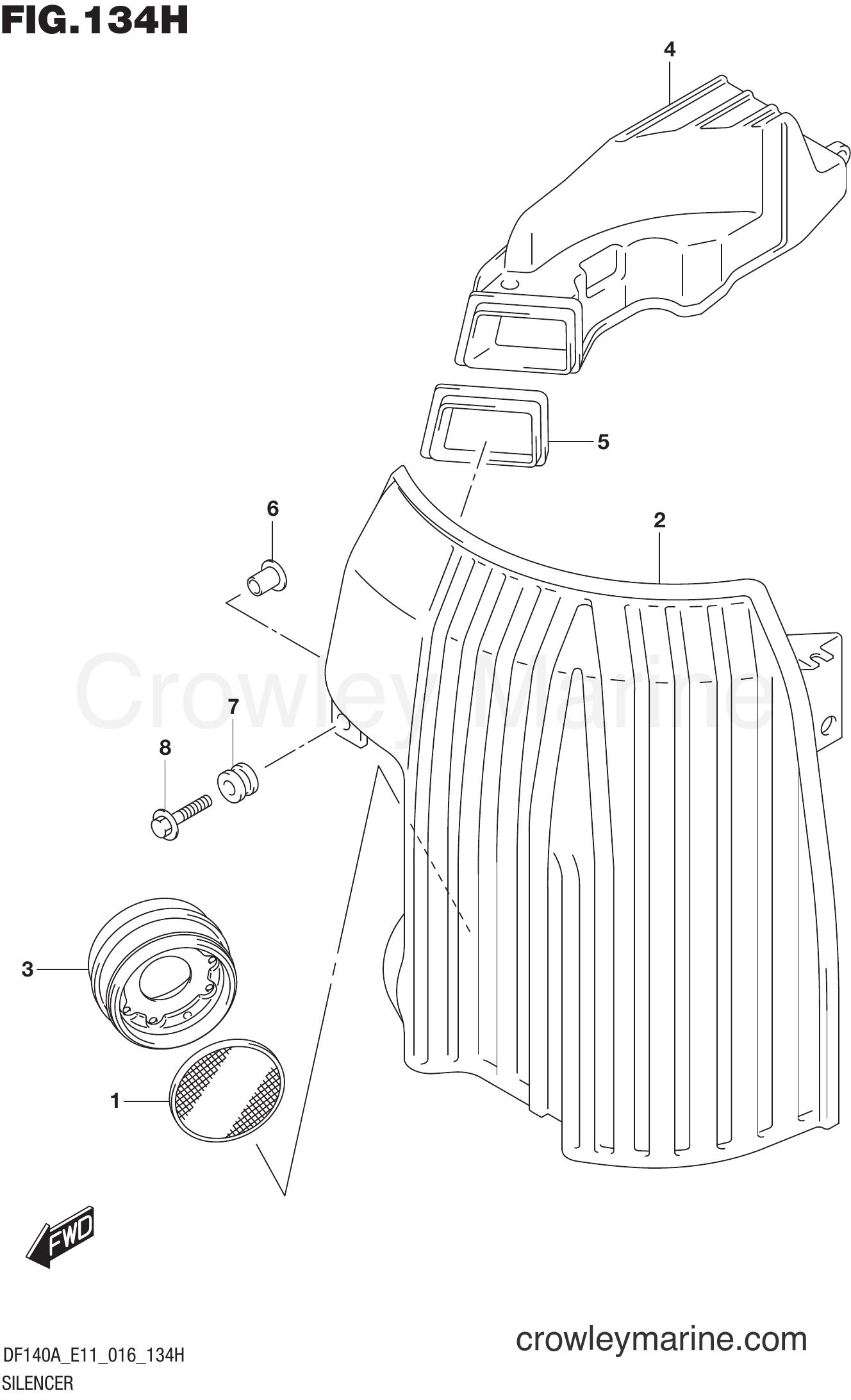 Suzuki Marine DF100AT 610001~ - SILENCER (DF140AZ E11)