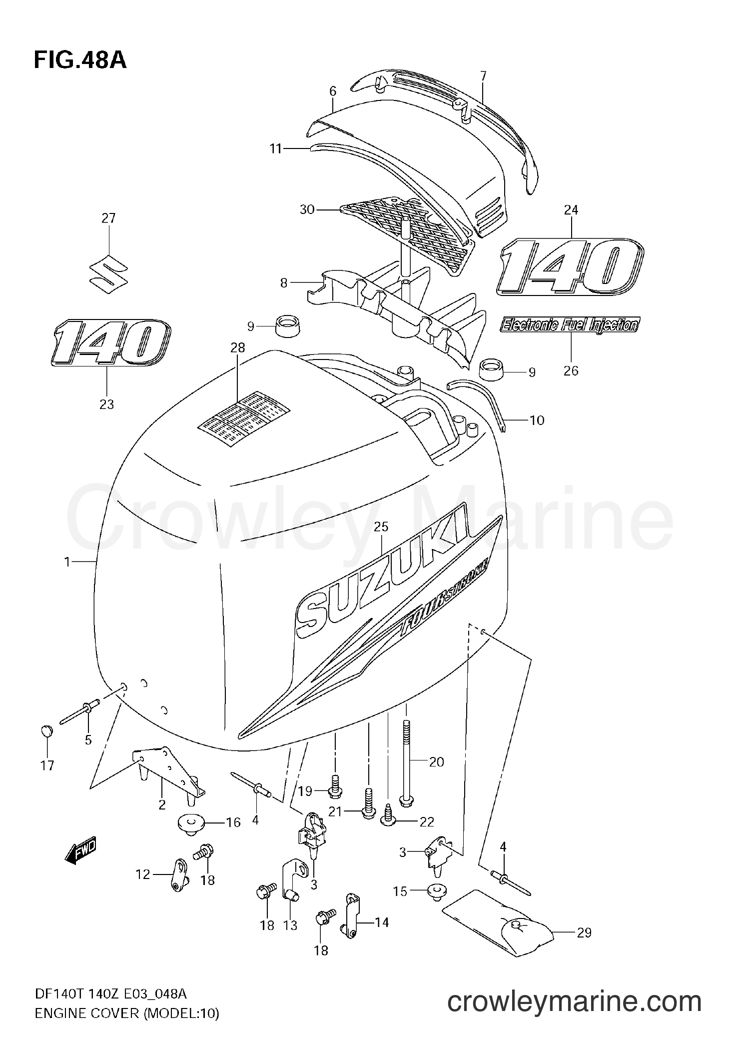Suzuki Marine DF140T - ENGINE COVER (MODEL:10~)