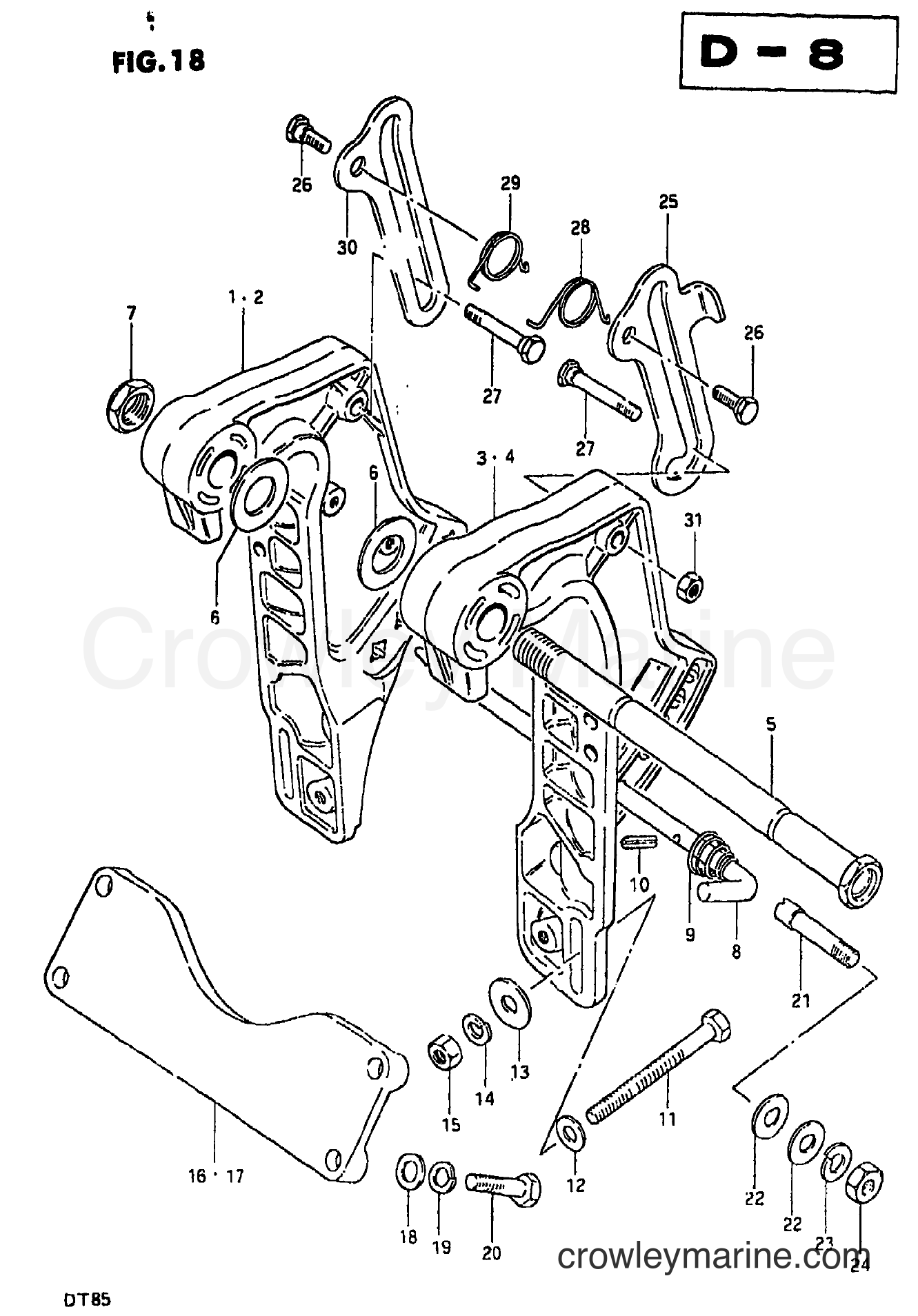 Suzuki Marine DT85 - CLAMP BRACKET