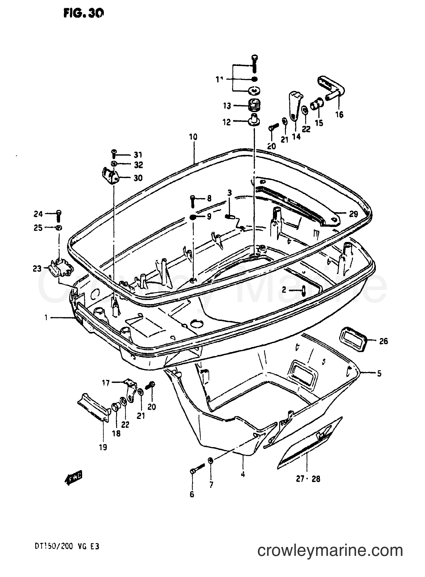 Suzuki Marine DT150SS - LOWER COVER