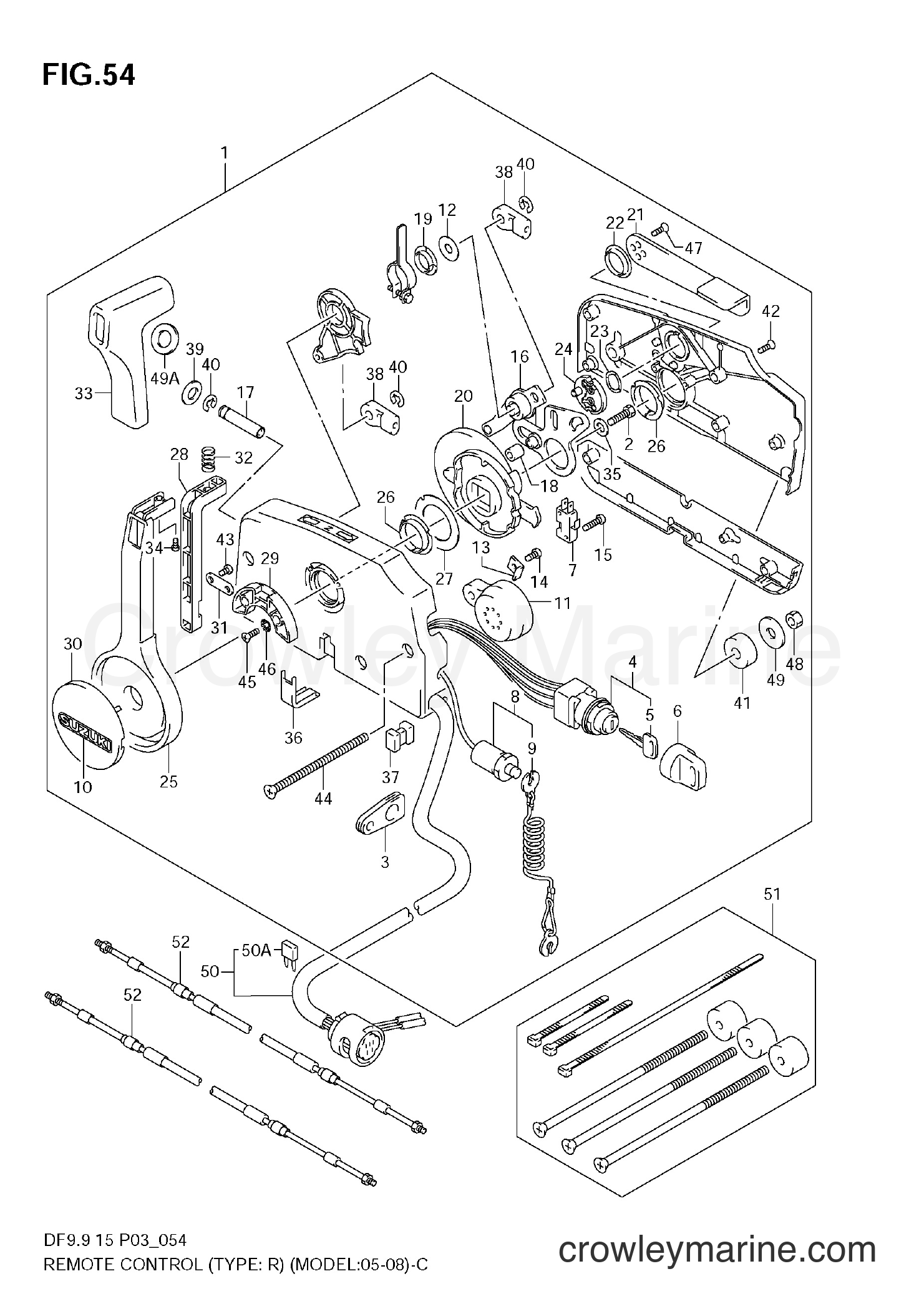 Suzuki Marine DF15 - REMOTE CONTROL (TYPE:R)(MODEL:05~09)