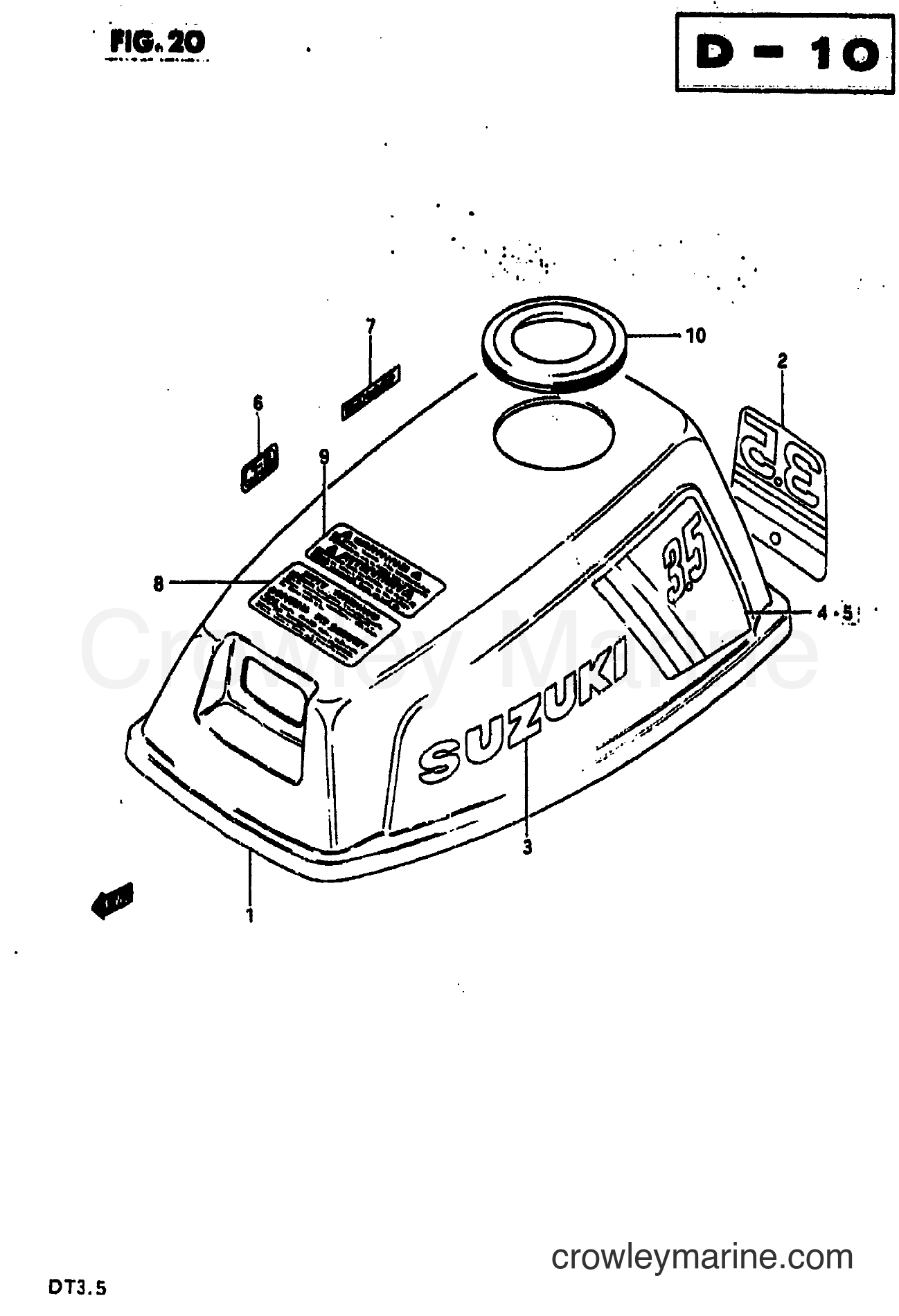 Suzuki Marine DT3.5 - ENGINE COVER (MODEL VZ)