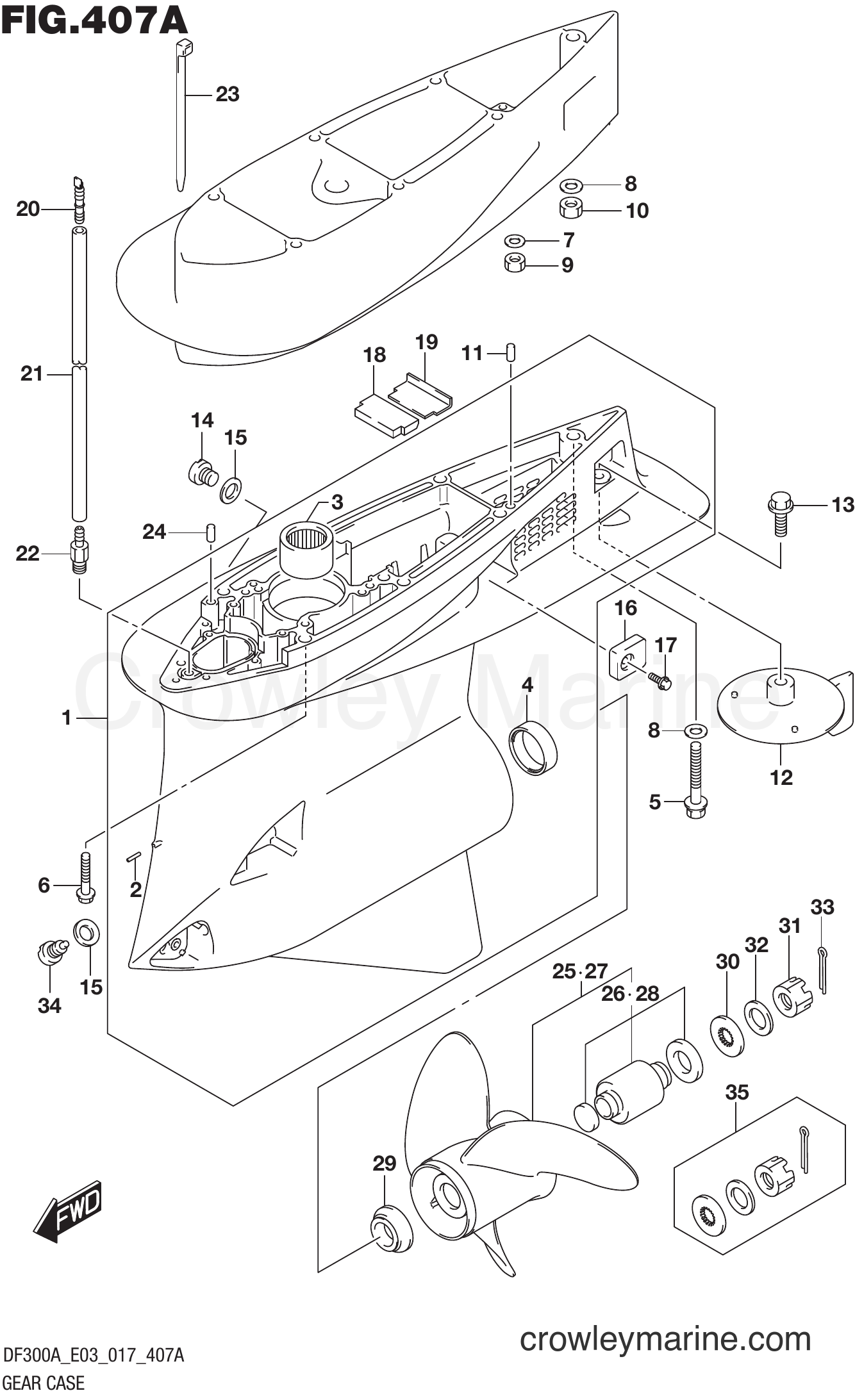 Suzuki Marine DF250AP 710001~ - GEAR CASE (DF300A E03)