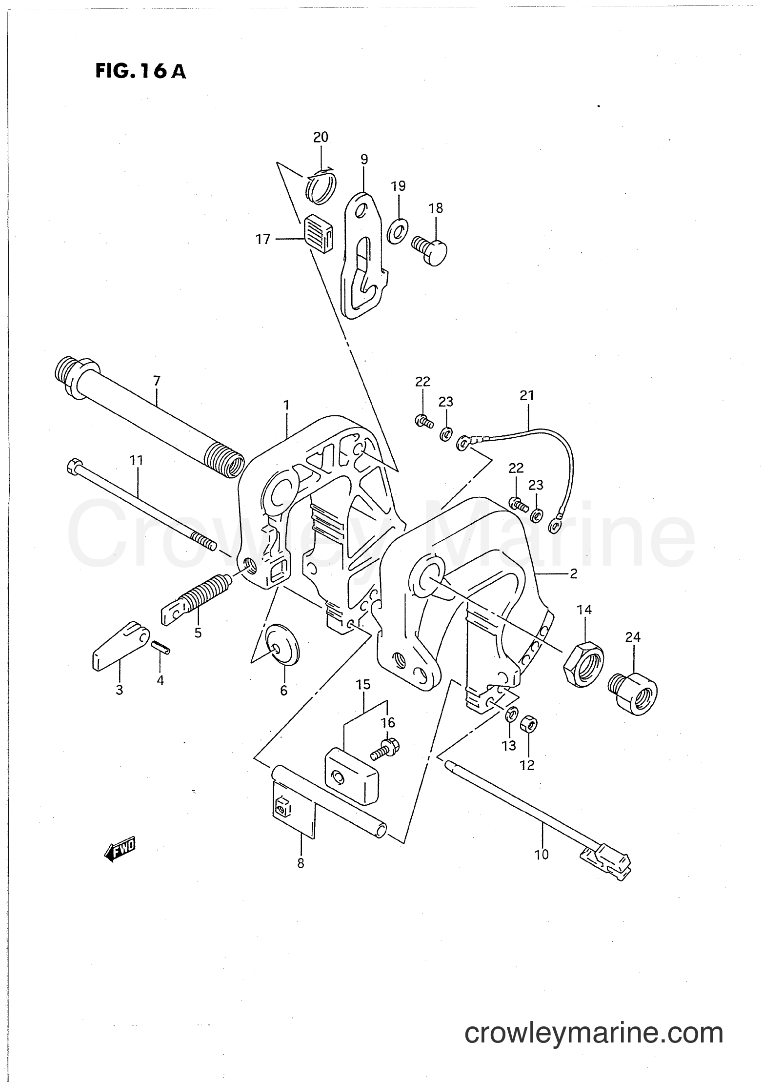 Suzuki Marine DT15C - CLAMP BRACKET (MODEL:96,97)