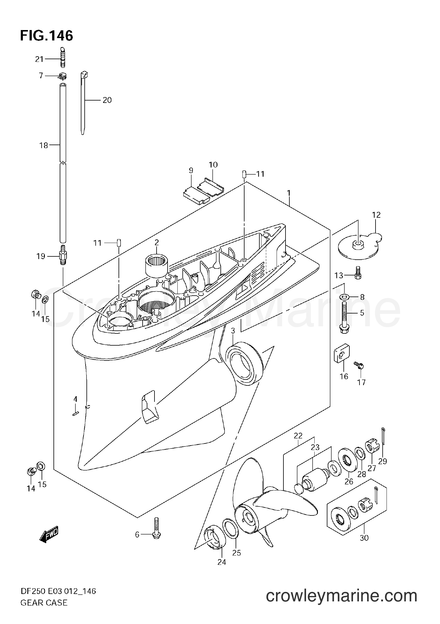 Suzuki Marine DF250 210001~ - GEAR CASE (DF250ST E3)