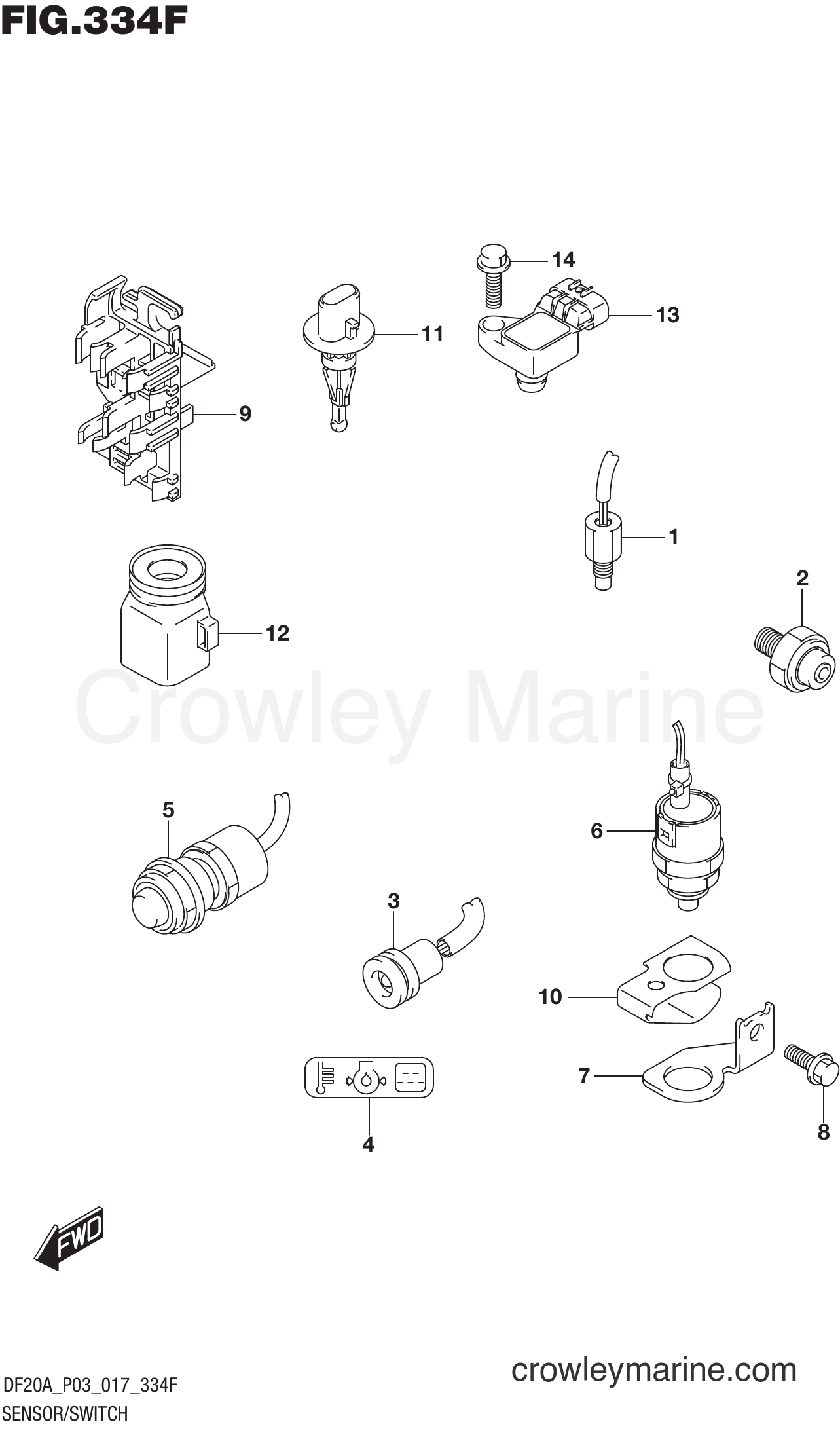 Suzuki Marine DF9.9BT 710001~ - SENSOR/SWITCH (DF15ATH P03)