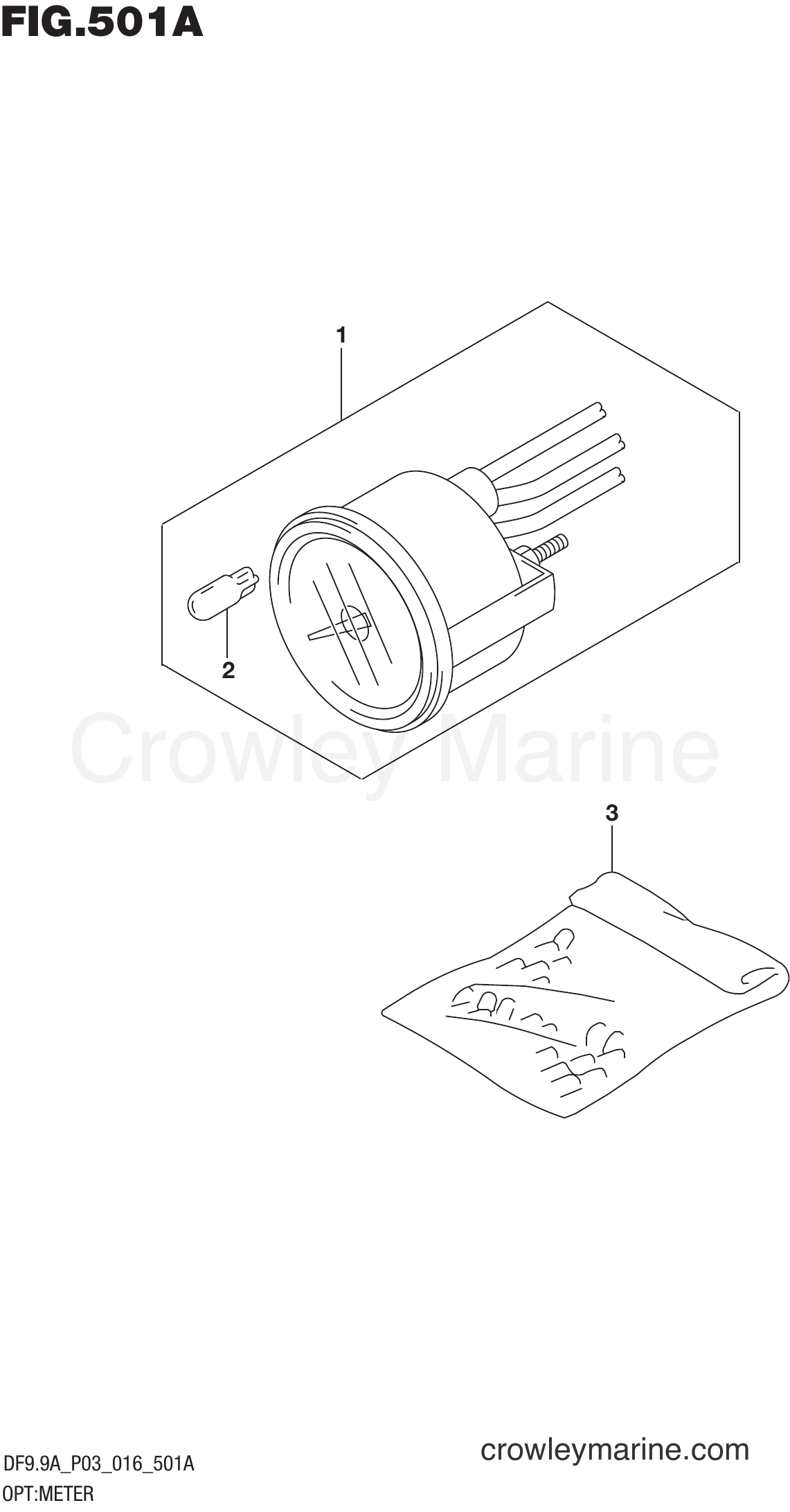 Suzuki Marine DF9.9A 610001~ - OPT:METER (DF8AR P03)