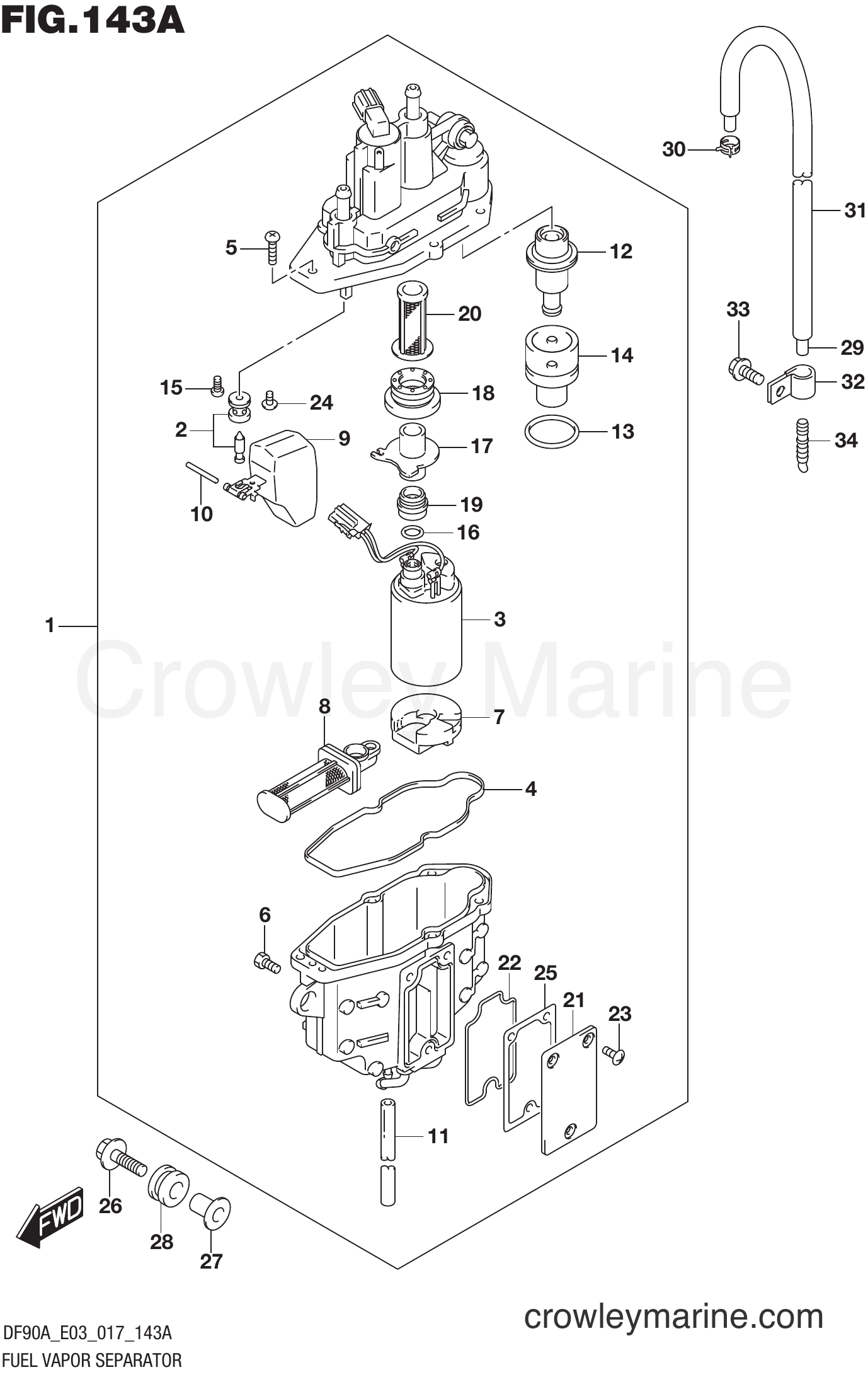 Suzuki Marine DF70A 710001~ - FUEL VAPOR SEPARATOR