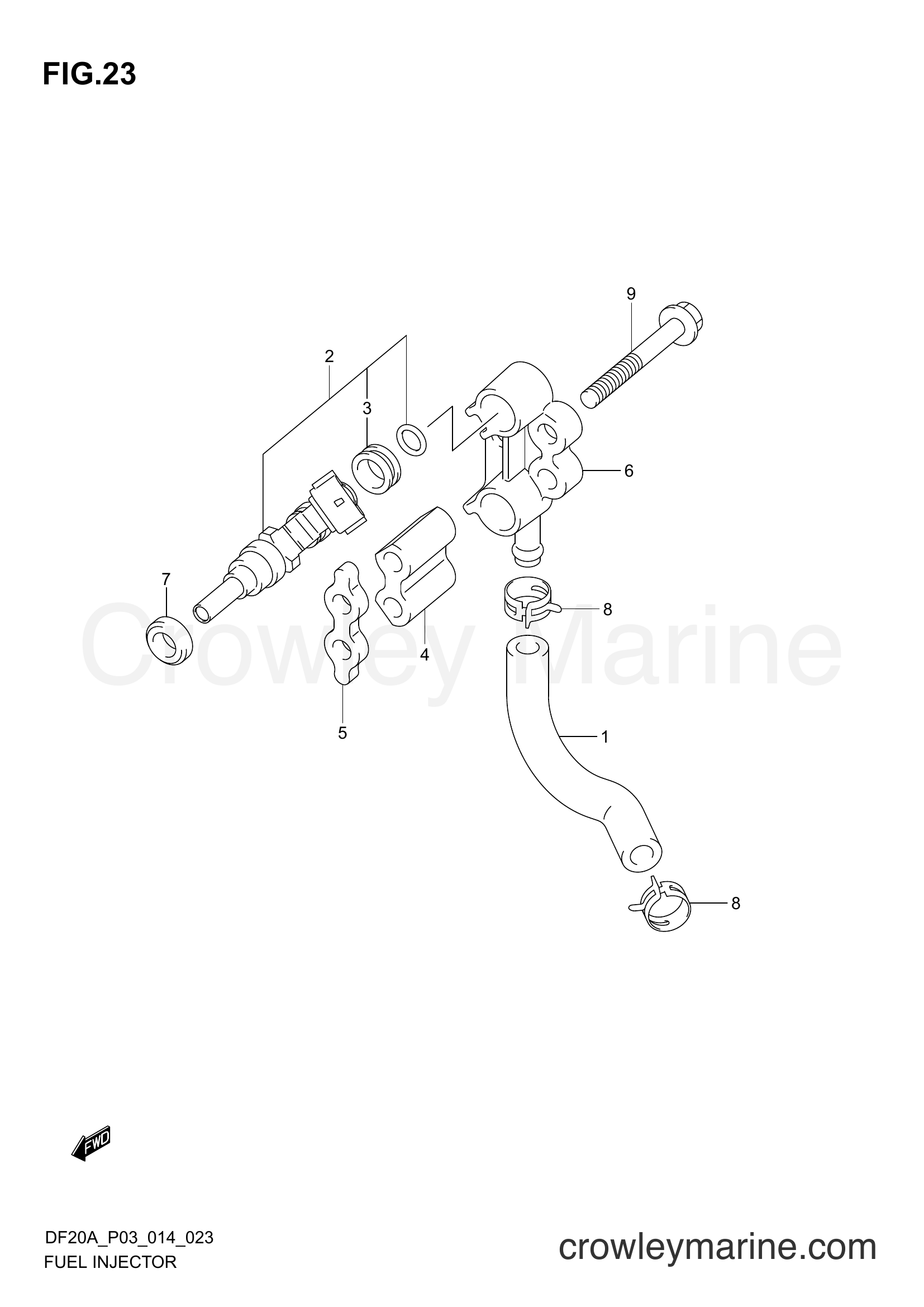 Suzuki Marine DF20A 02002F-410001~ - FUEL INJECTOR