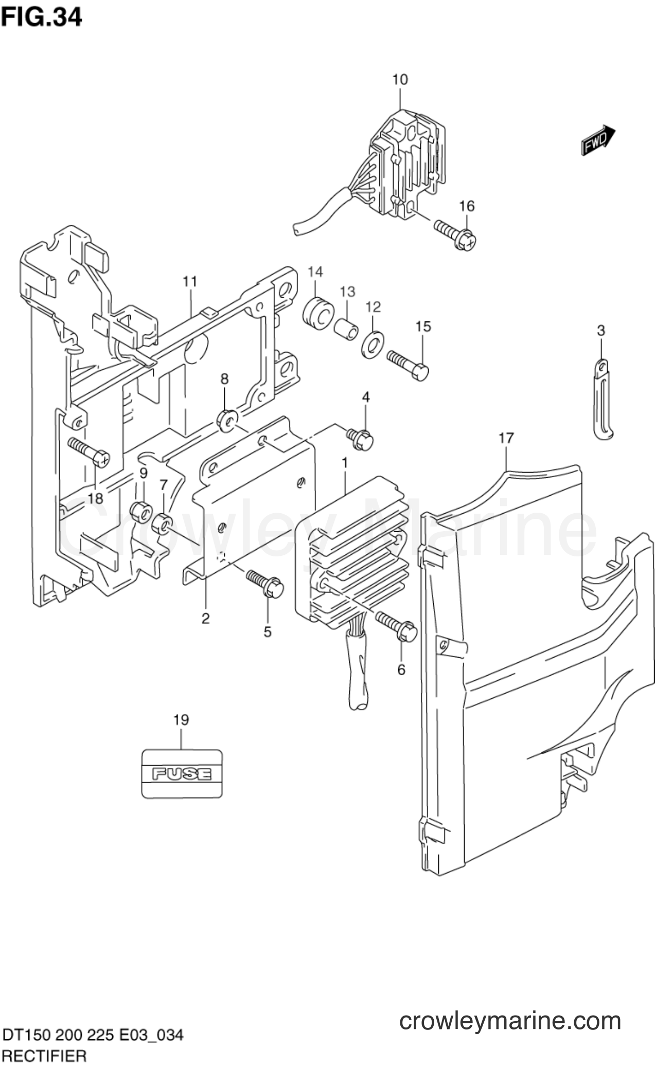 Suzuki Marine DT225G - RECTIFIER (DT150(G/S),200(G))