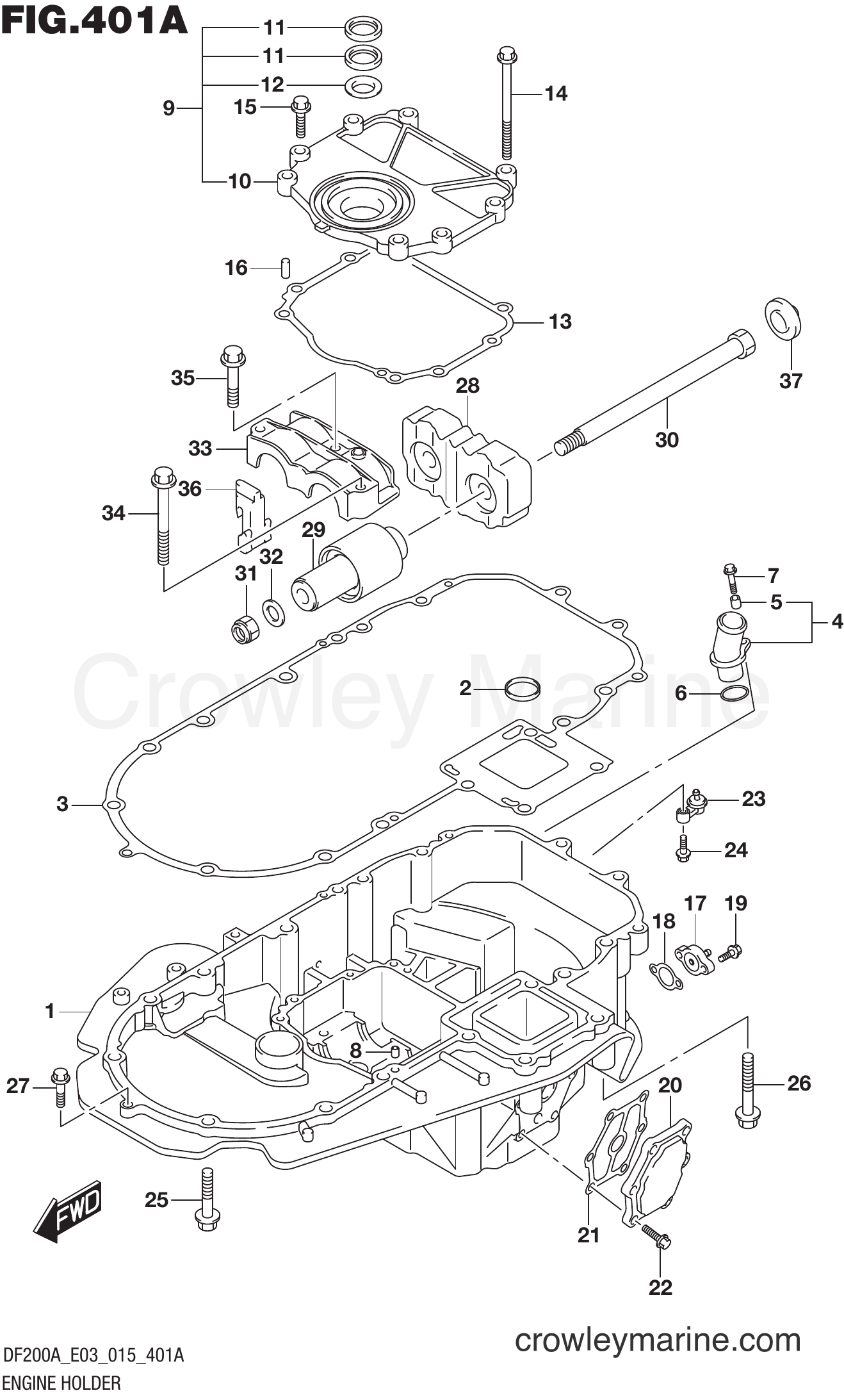 Suzuki Marine DF200AT 510001~ - ENGINE HOLDER