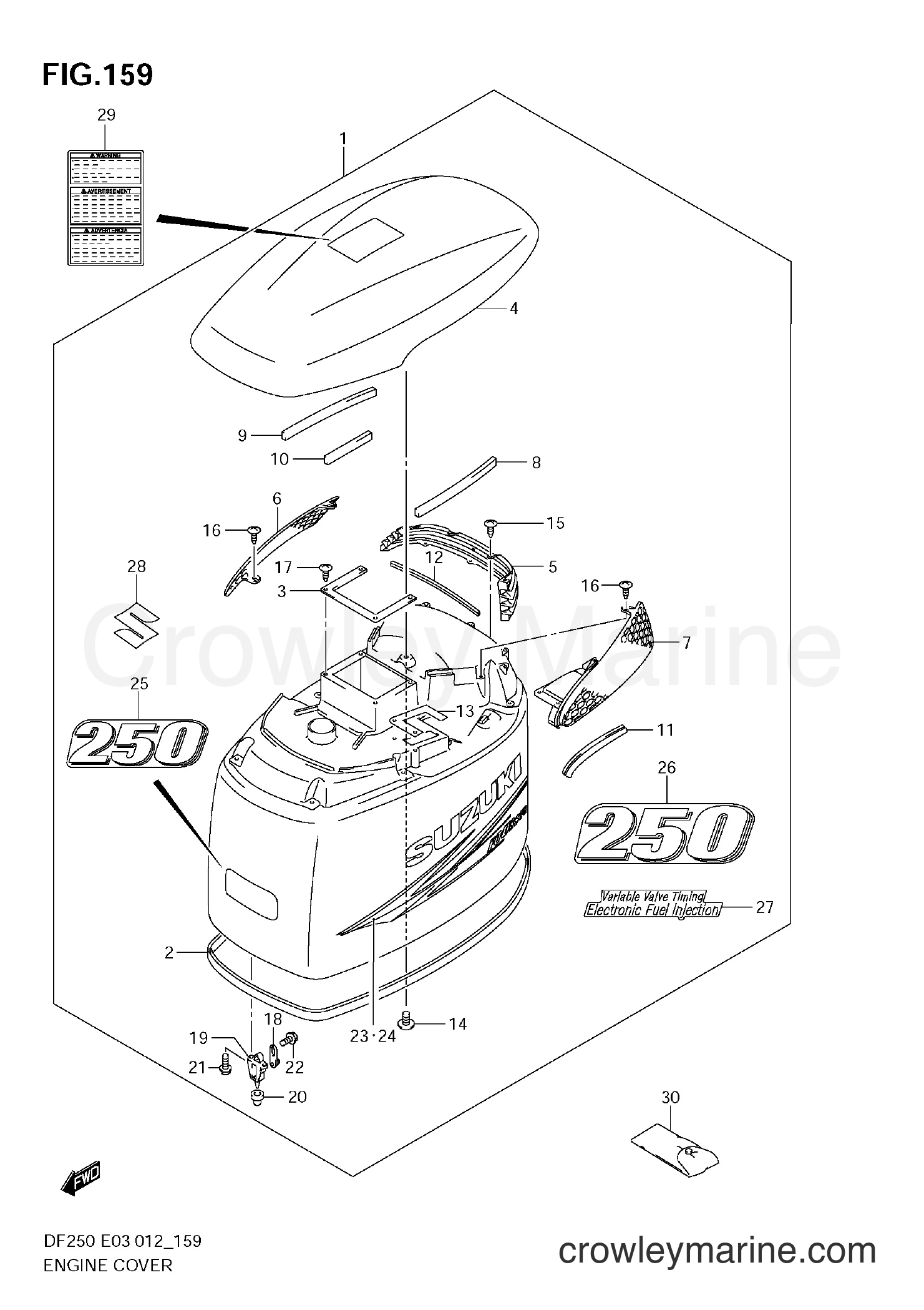 Suzuki Marine DF250 210001~ - ENGINE COVER (DF250T E3)
