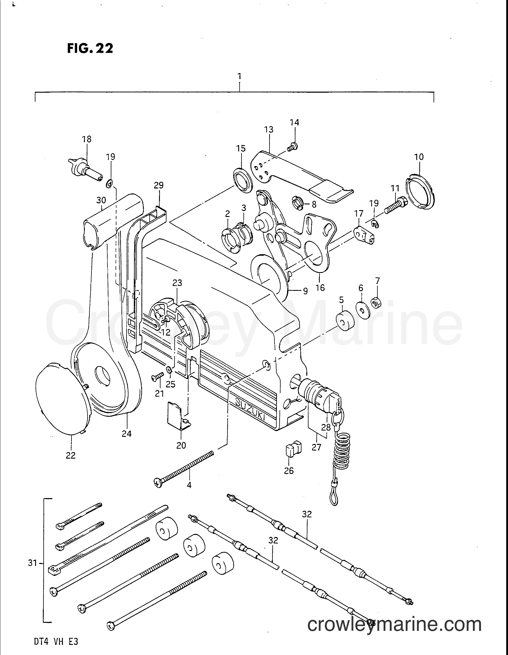 1986 Two-Stroke Outboard 4 - DT4V - OPTIONAL : REMOTE CONTROL