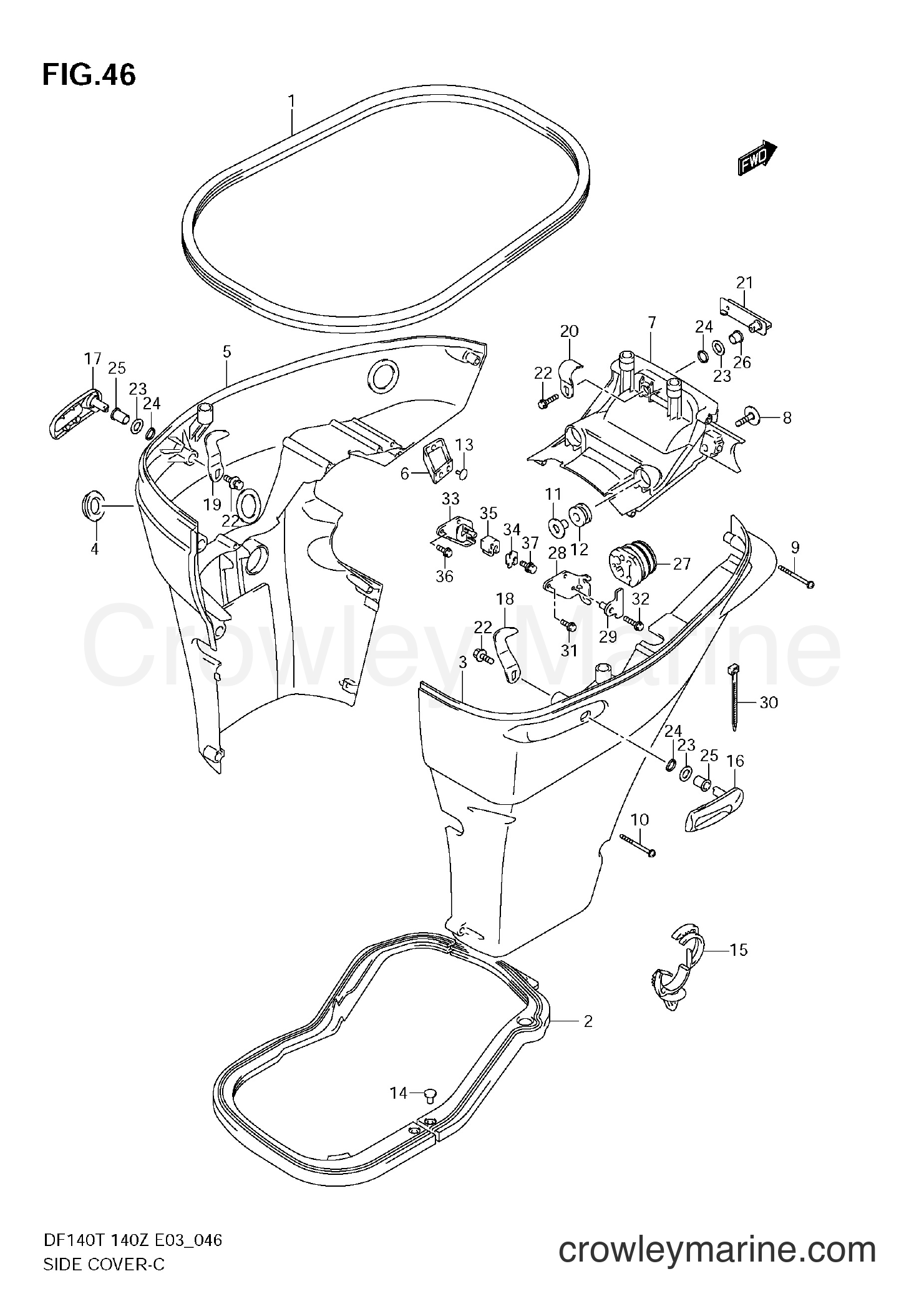 Suzuki Marine DF140Z - SIDE COVER