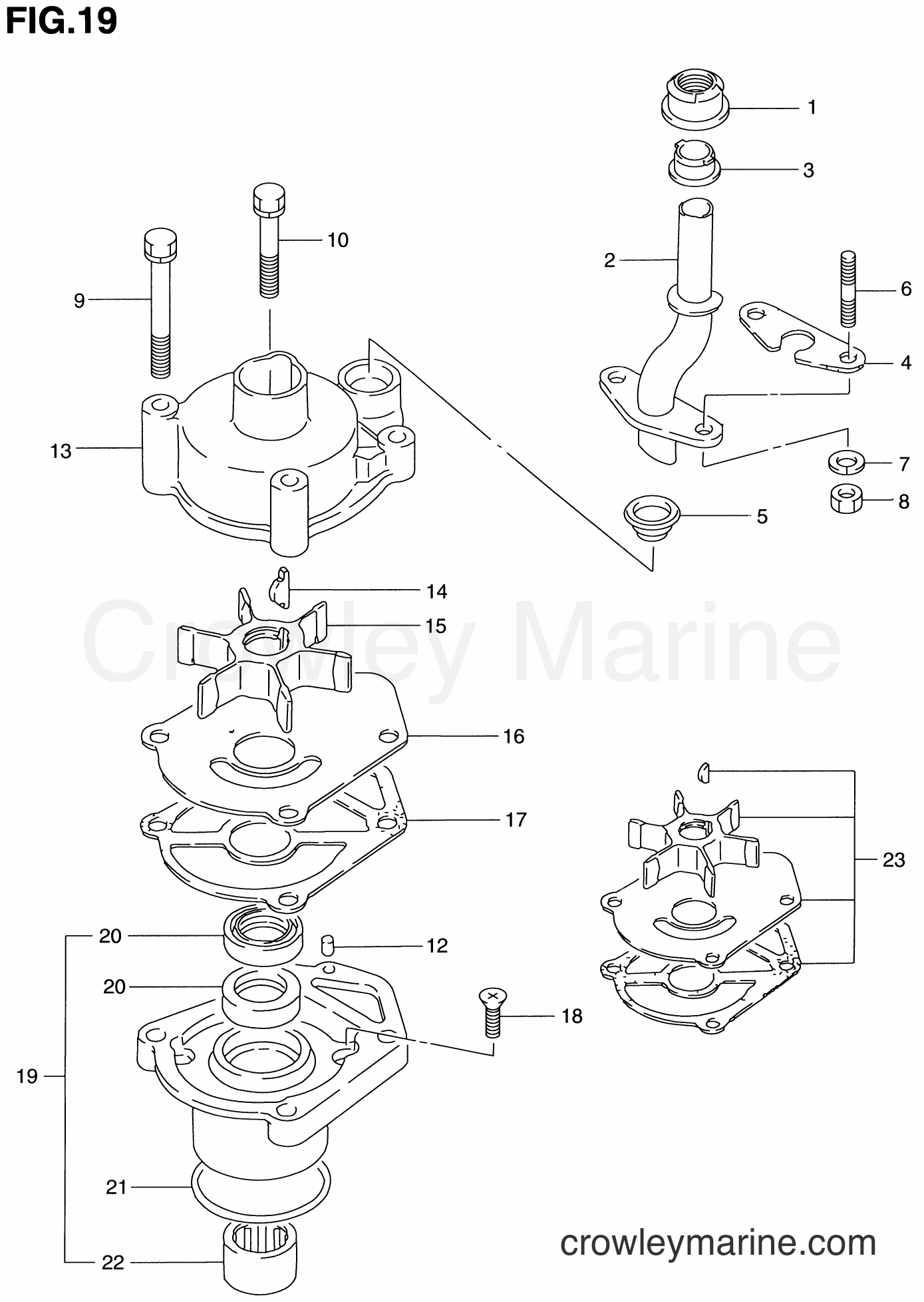 1986 Two-Stroke Outboard 115 - DT115 - WATER PUMP