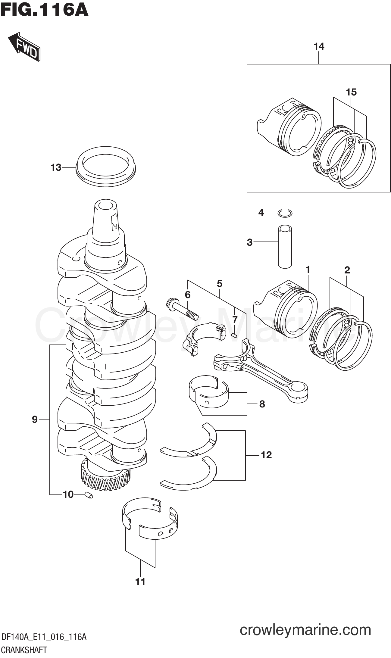 Suzuki Marine DF115AZ 610001~ - CRANKSHAFT
