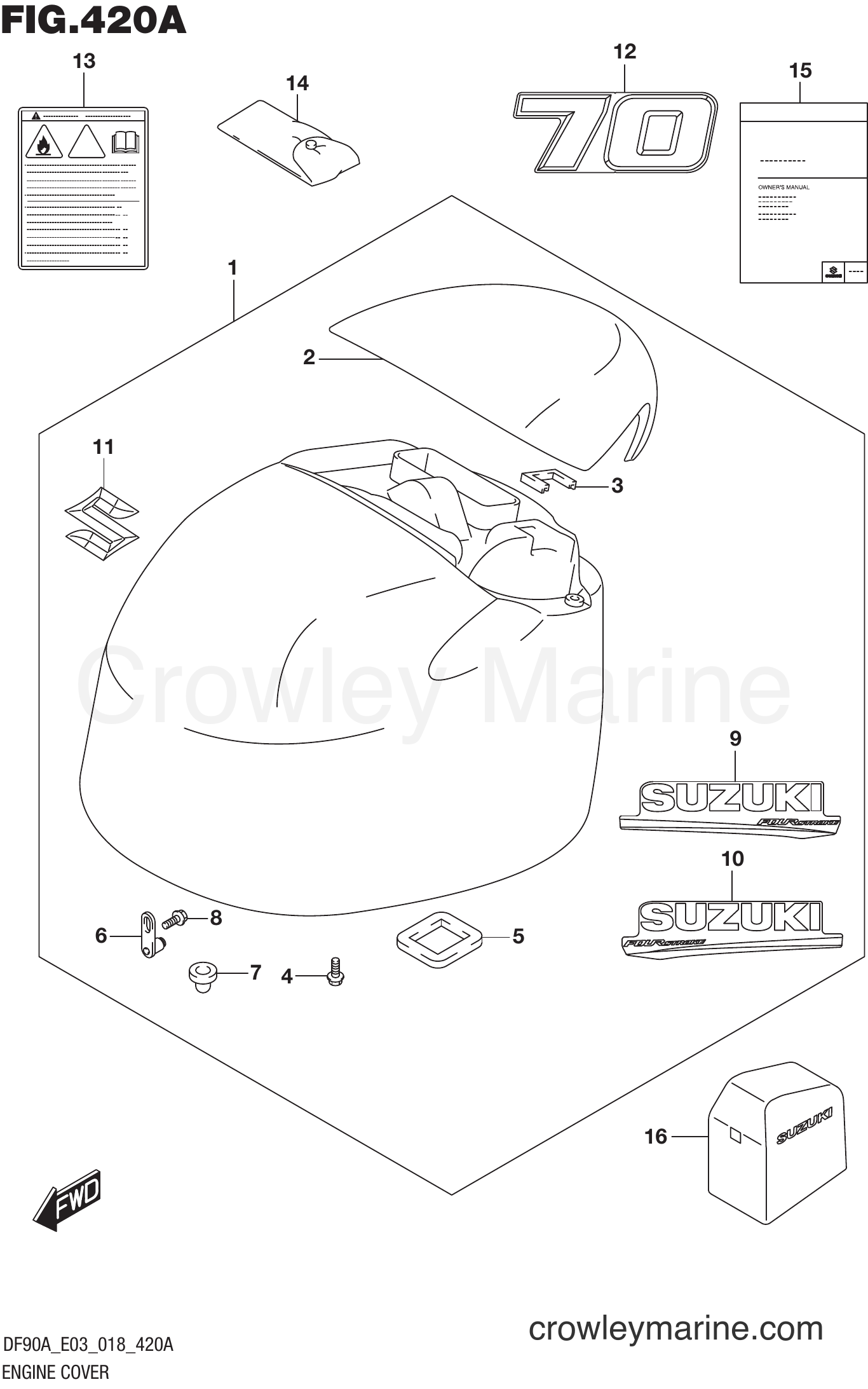 Suzuki Marine DF70A 810001~ - ENGINE COVER (DF70A)