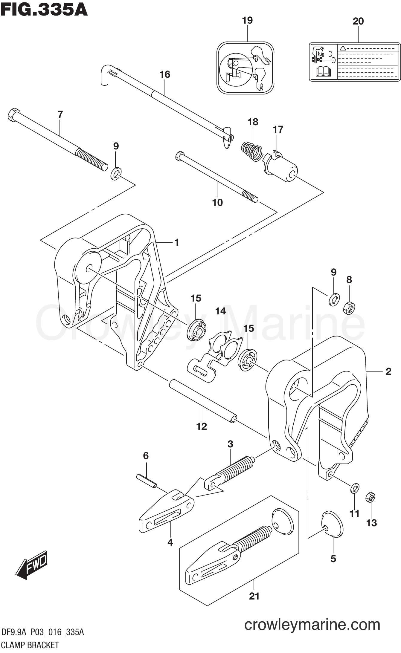 Suzuki Marine DF9.9AR 610001~ - CLAMP BRACKET (DF8A P03)