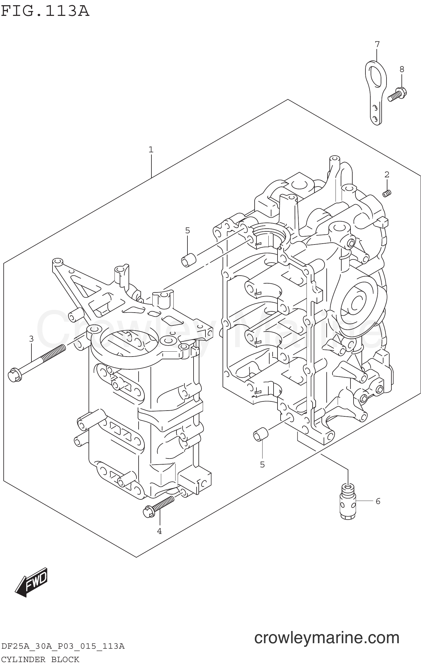 Suzuki Marine DF25AQH 510001~ - CYLINDER BLOCK