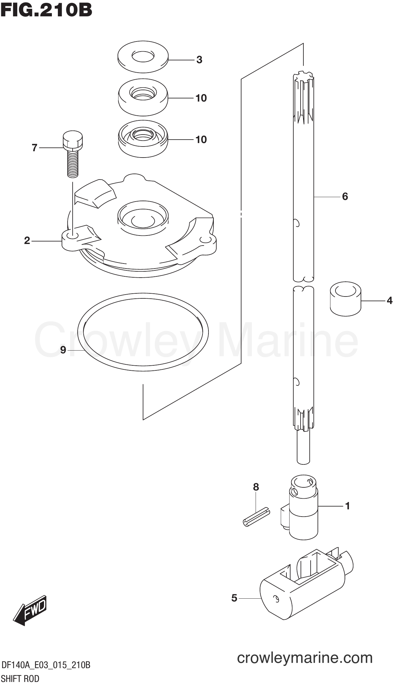 Suzuki Marine DF100A 510001~ - SHIFT ROD (DF115AT E03)