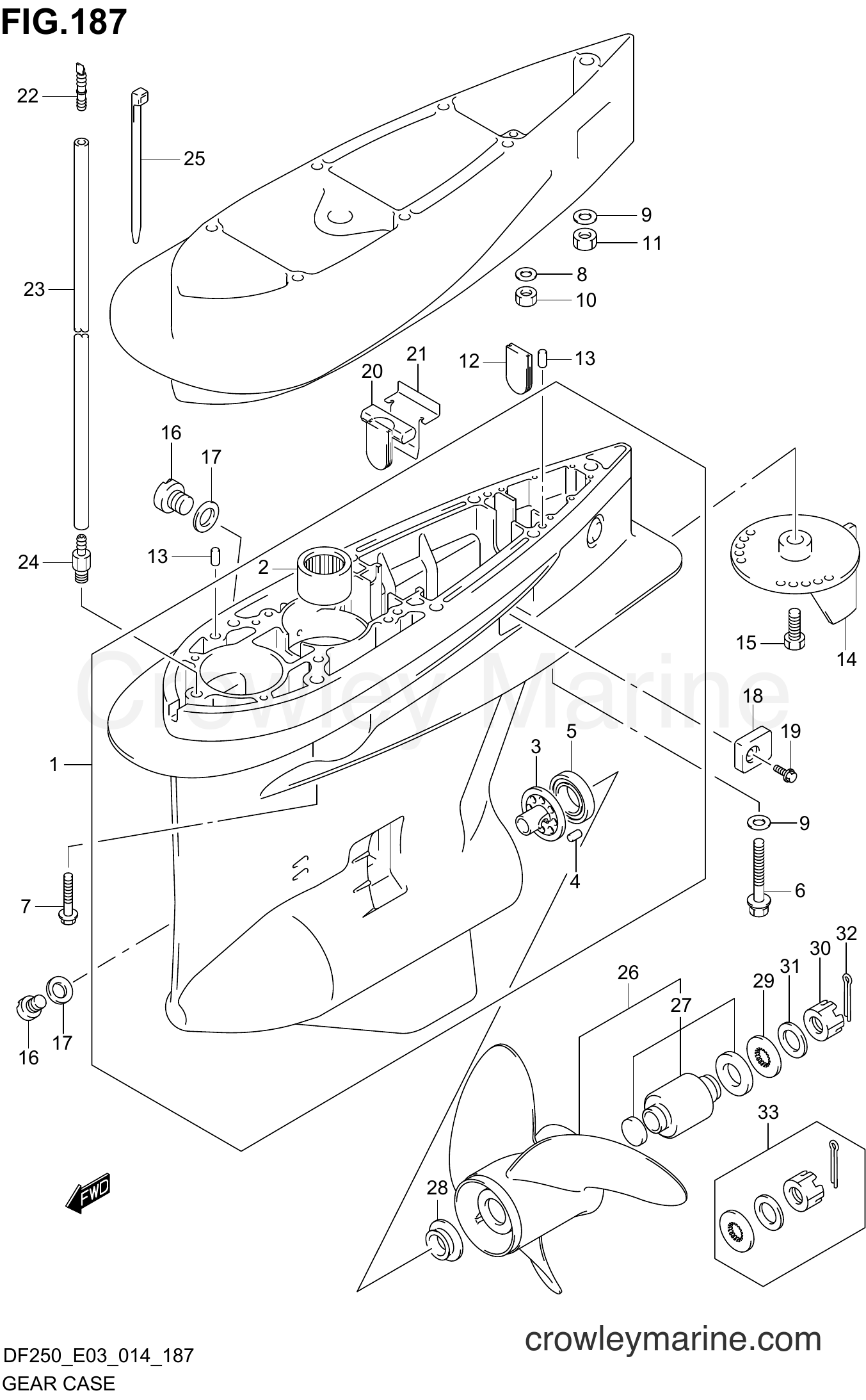 Suzuki Marine DF250 410001~ - GEAR CASE (DF250Z E03)