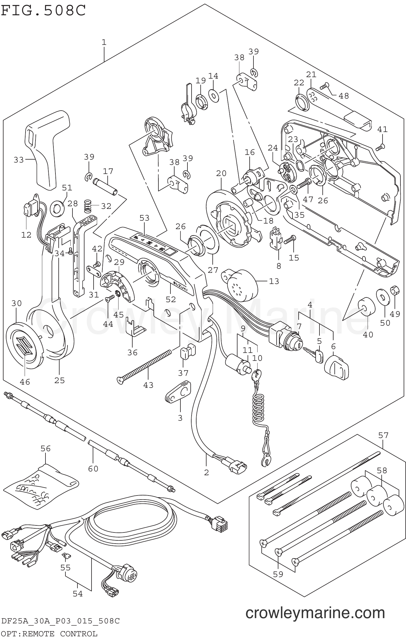 Suzuki Marine DF30AT 510001~ - OPT:REMOTE CONTROL (DF30ATH P03)