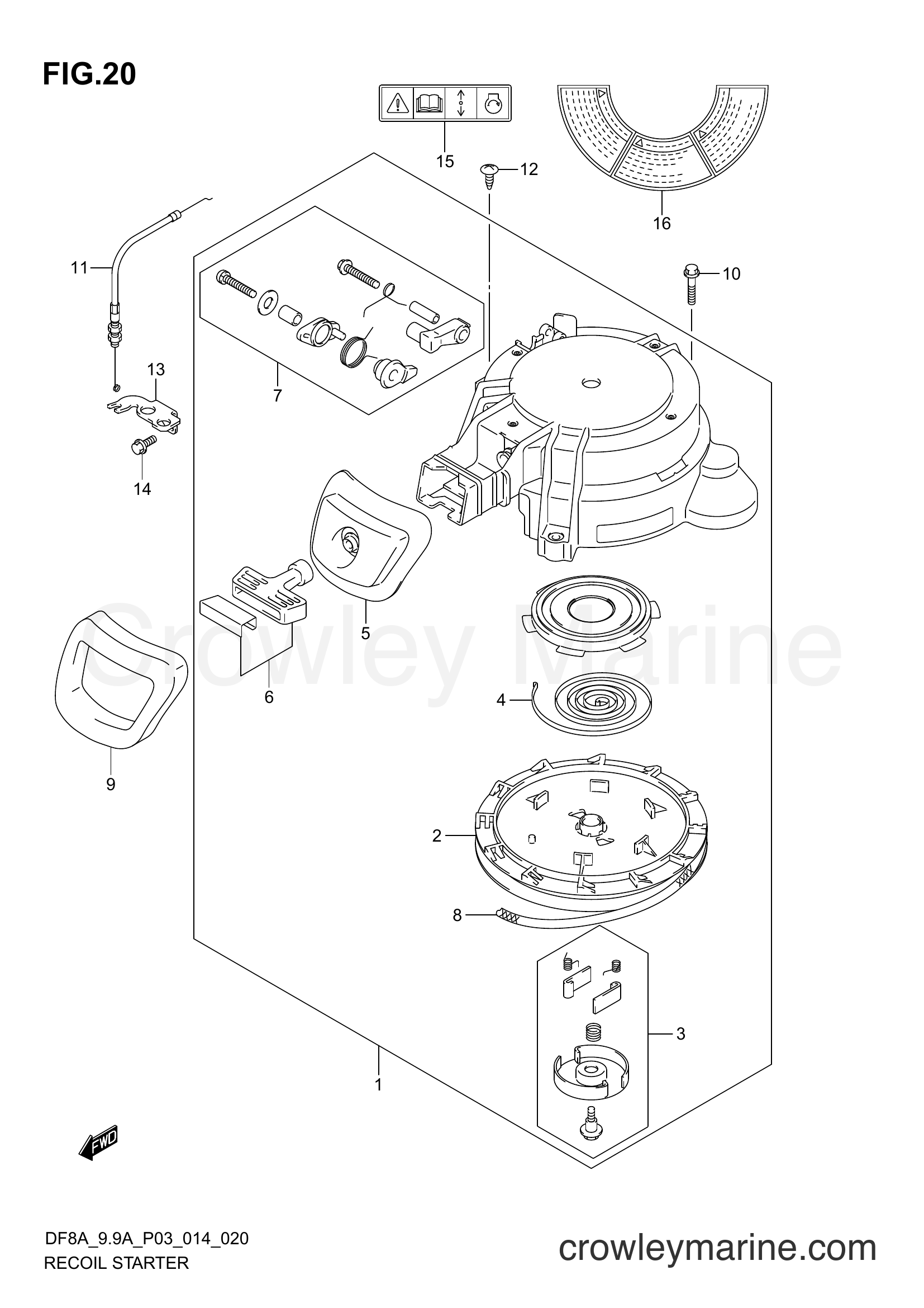 Suzuki Marine DF8A 410001~ - RECOIL STARTER
