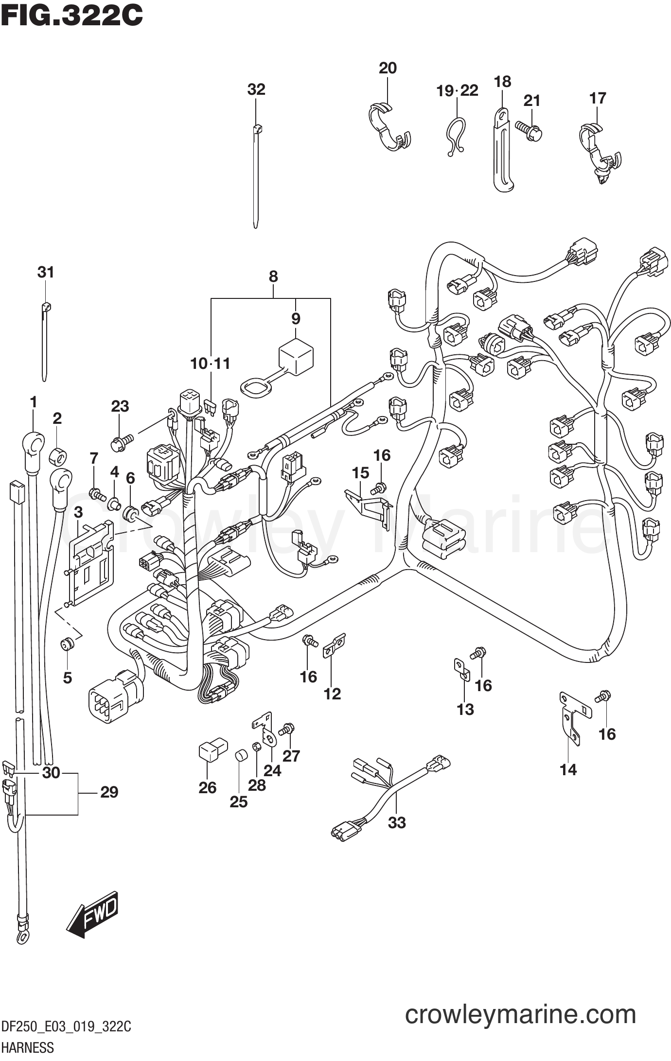 Suzuki Marine DF250ST 910001~ - HARNESS (DF250ST)
