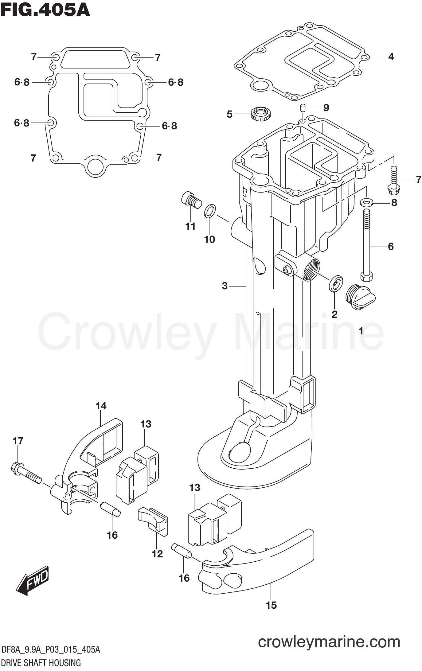 Suzuki Marine DF8A 510001~ - DRIVE SHAFT HOUSING