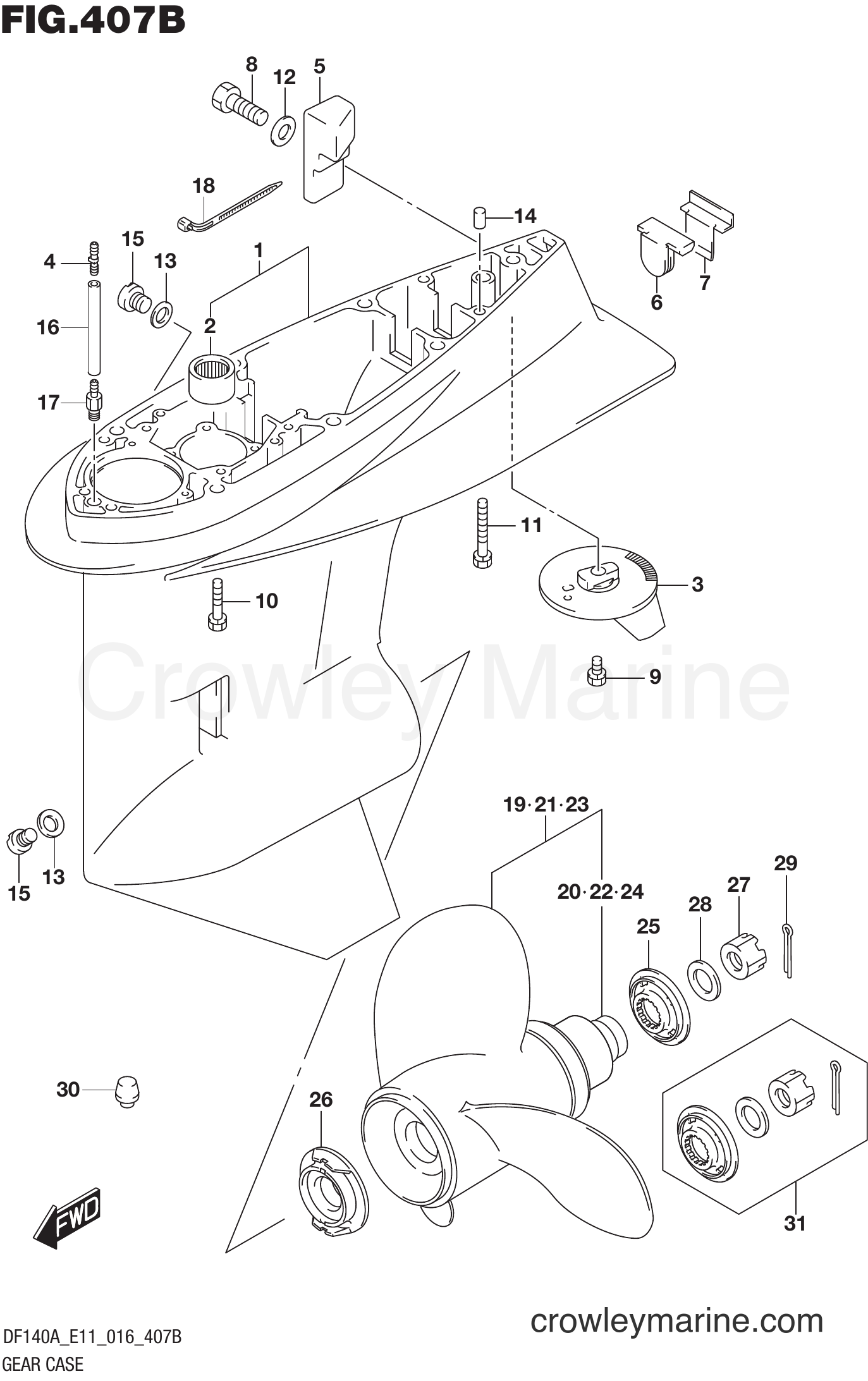 Suzuki Marine DF115AT 610001~ - GEAR CASE (DF115AT E11)