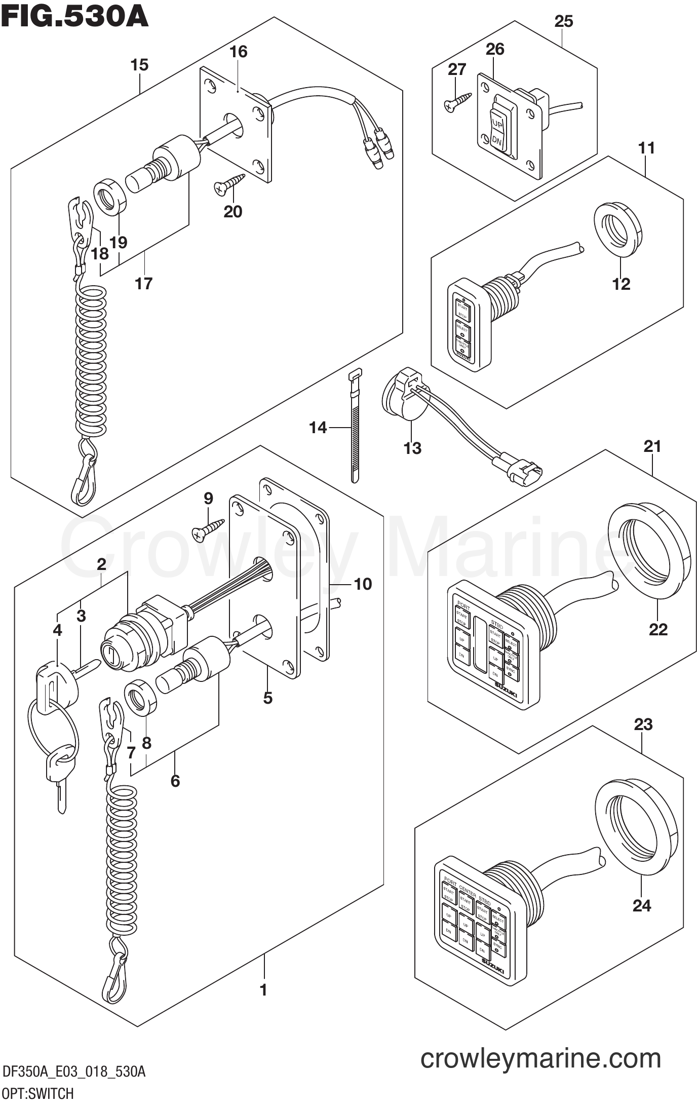 Suzuki Marine DF350A 810001~ - OPT:SWITCH